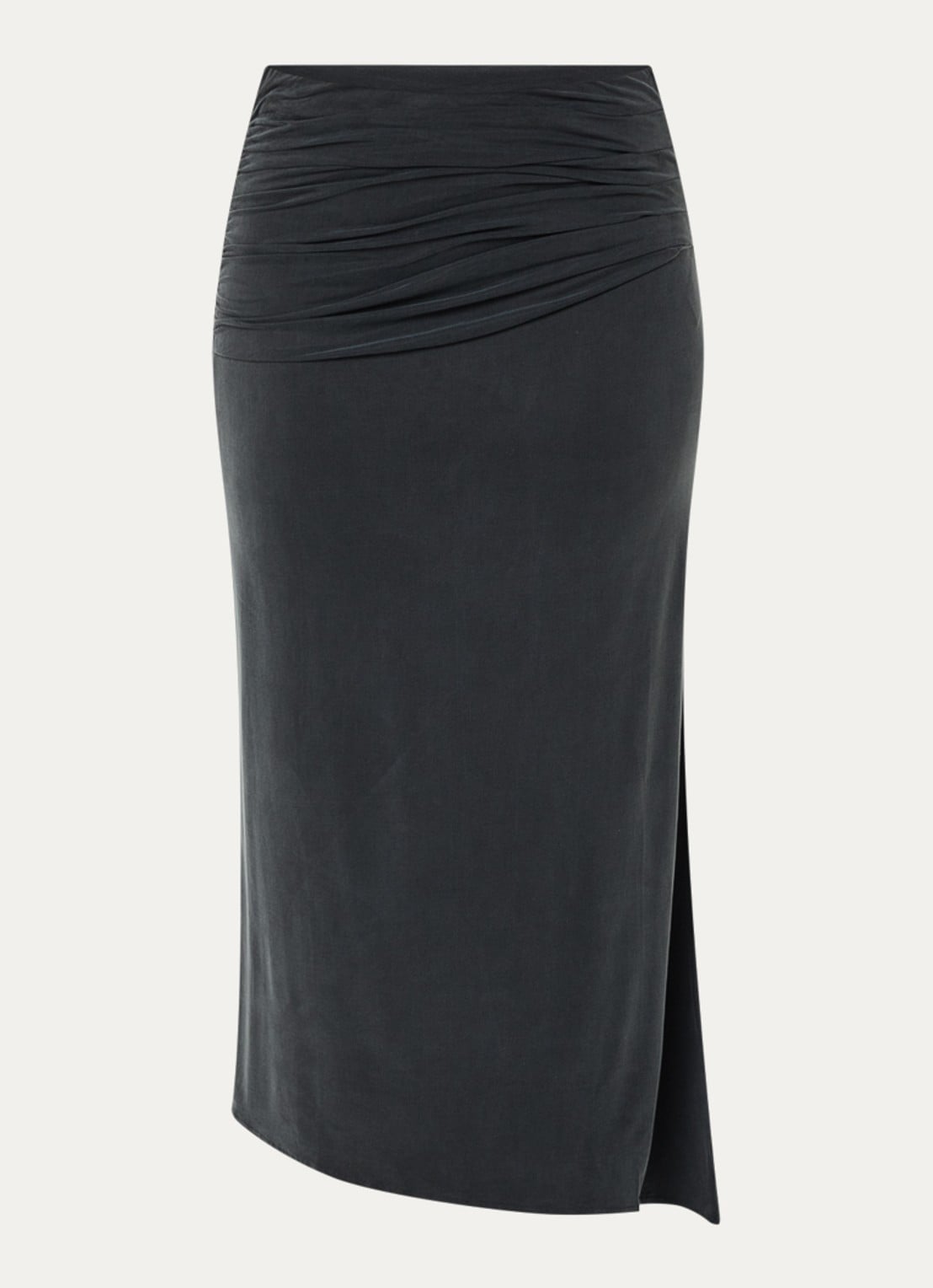 IRO Emeraude midi rok met split - voorkant 3 donkergrijs