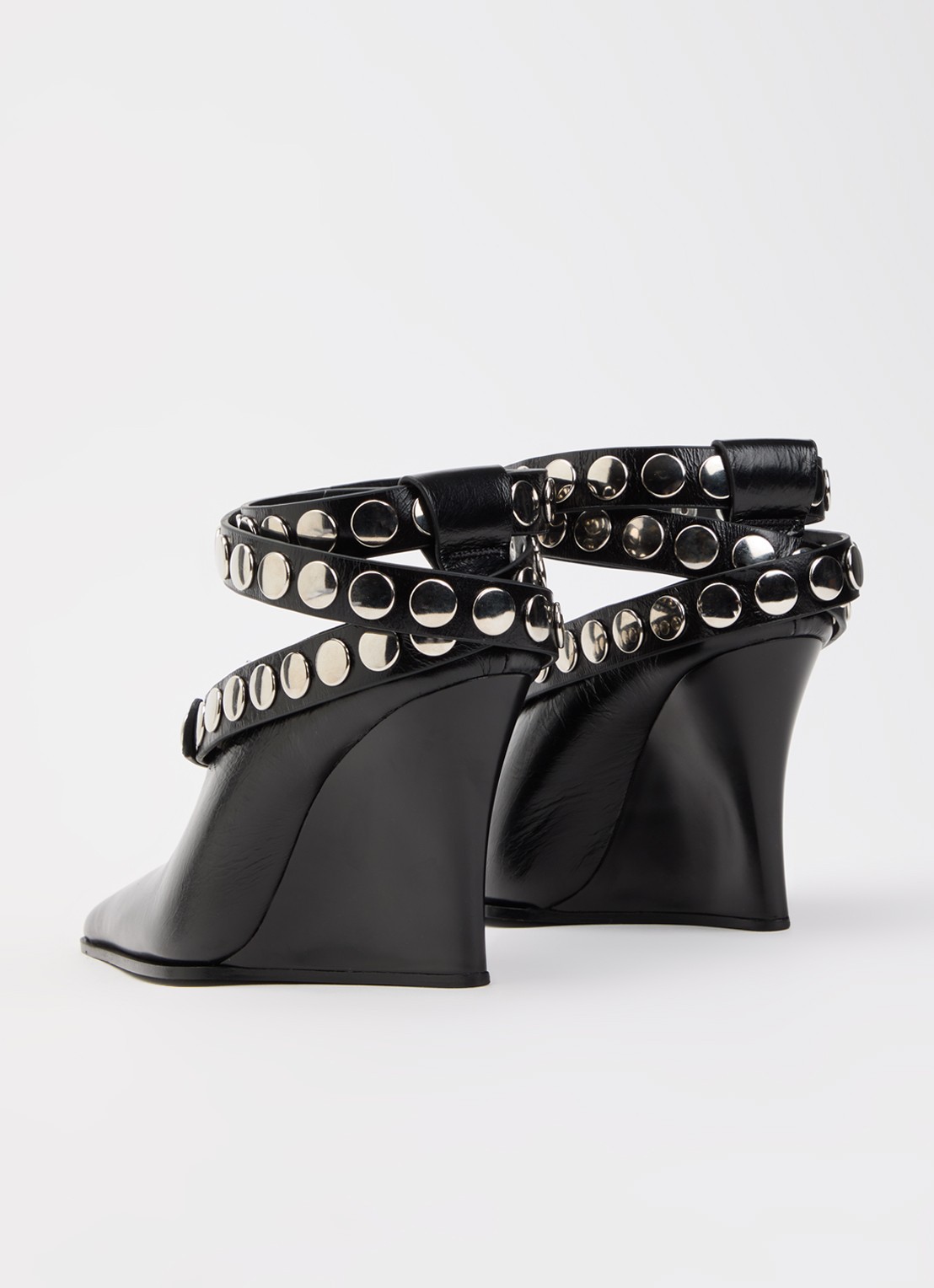IRO Fauve Click pump van leer met studs - achterkant 2 zwart