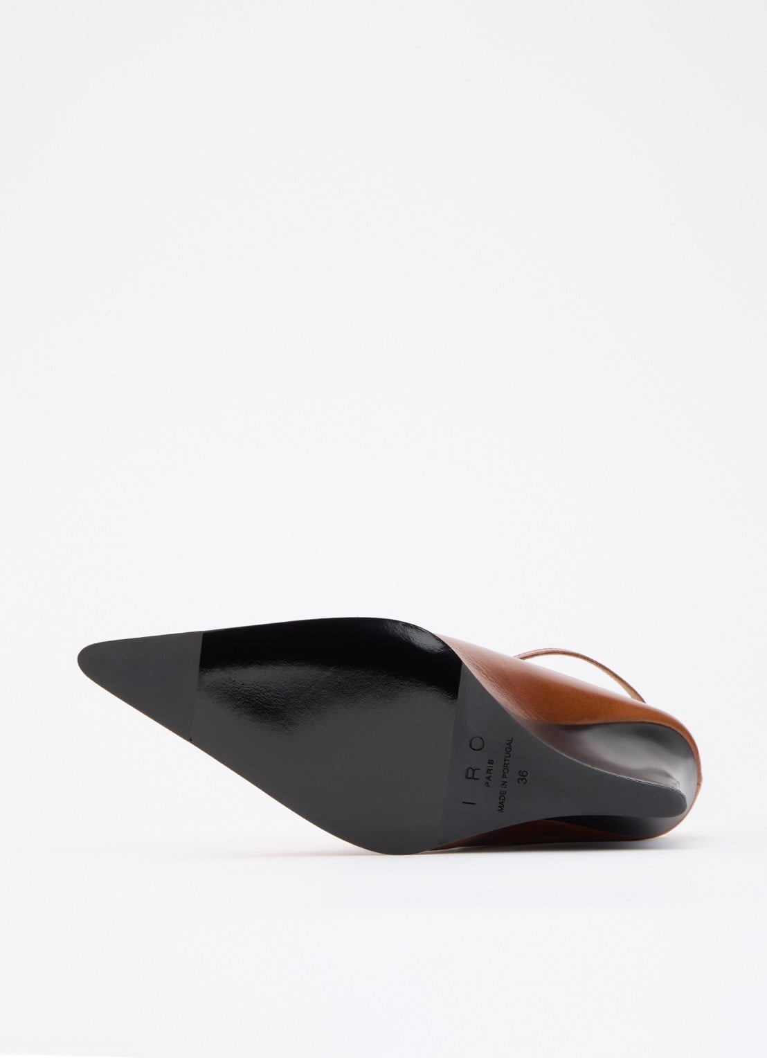 IRO Fauve pump van leer - detail 4 cognac