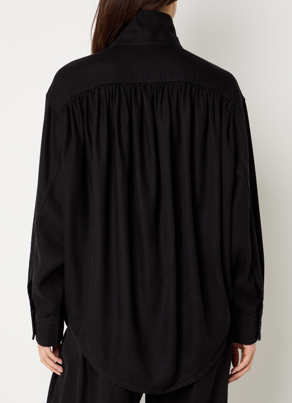 IRO Fenyra blouse met opstaande kraag - achterkant 4 zwart