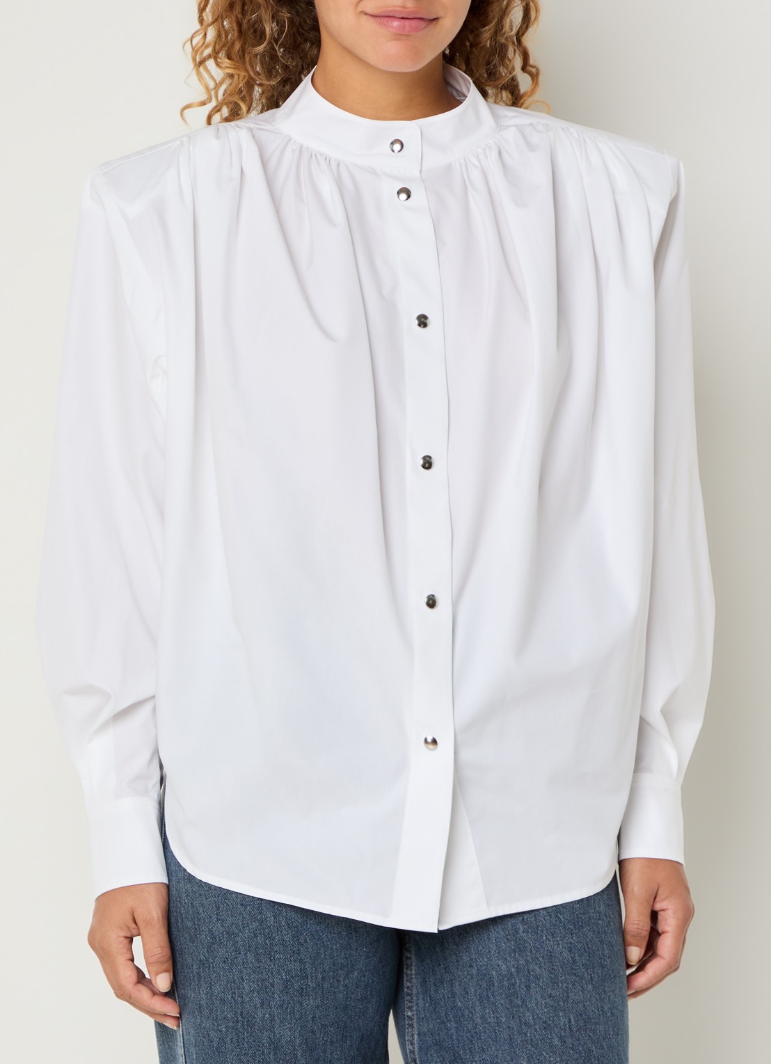 IRO Fever blouse met opstaande kraag - detail 2 wit