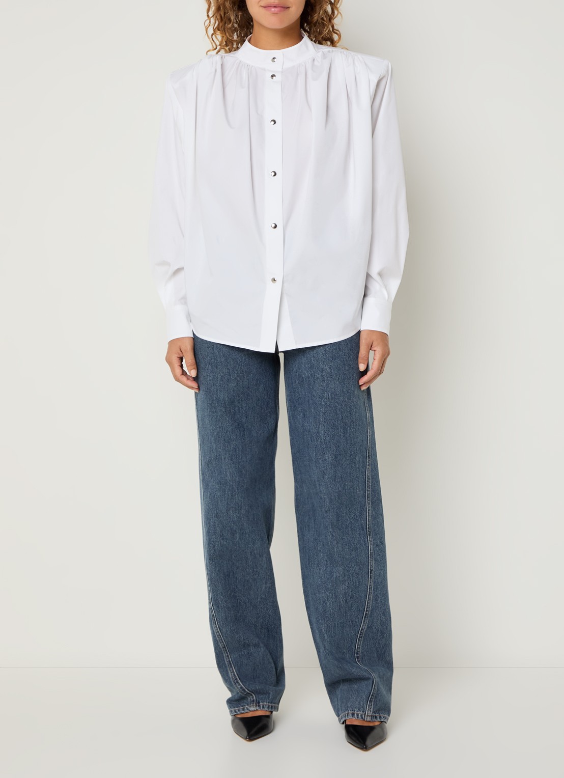IRO Fever blouse met opstaande kraag - voorkant 4 wit