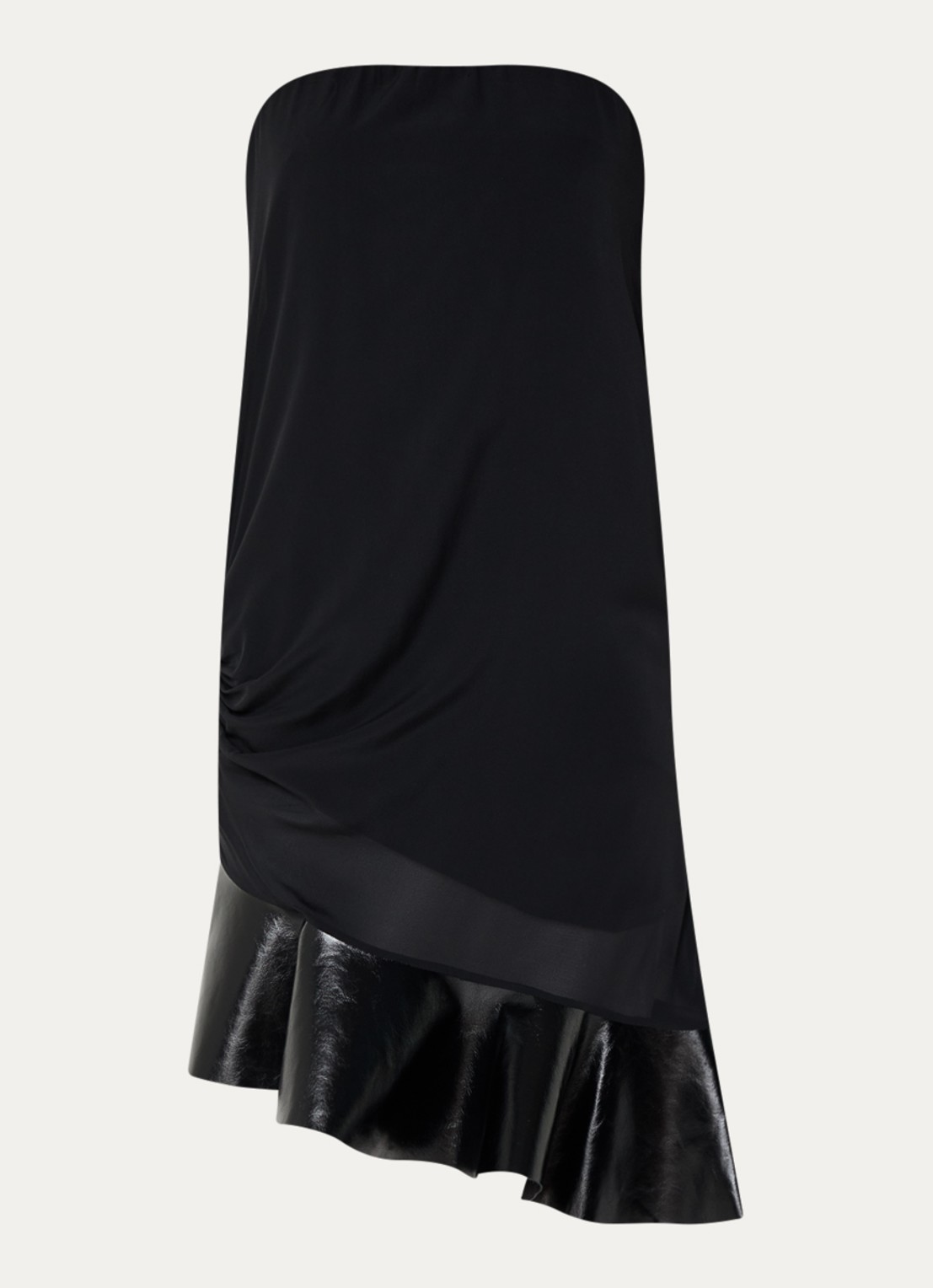 IRO Florence mini jurk in zijdeblend met asymmetrische zoom - voorkant 3 zwart