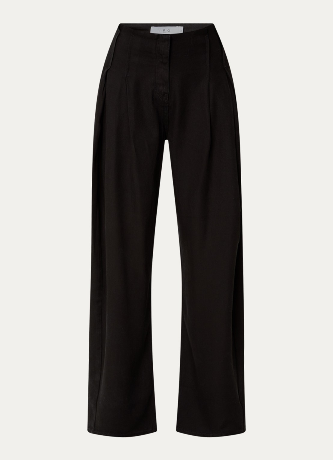 IRO Flowy high waist loose fit jeans met plooidetail - voorkant 2 zwart