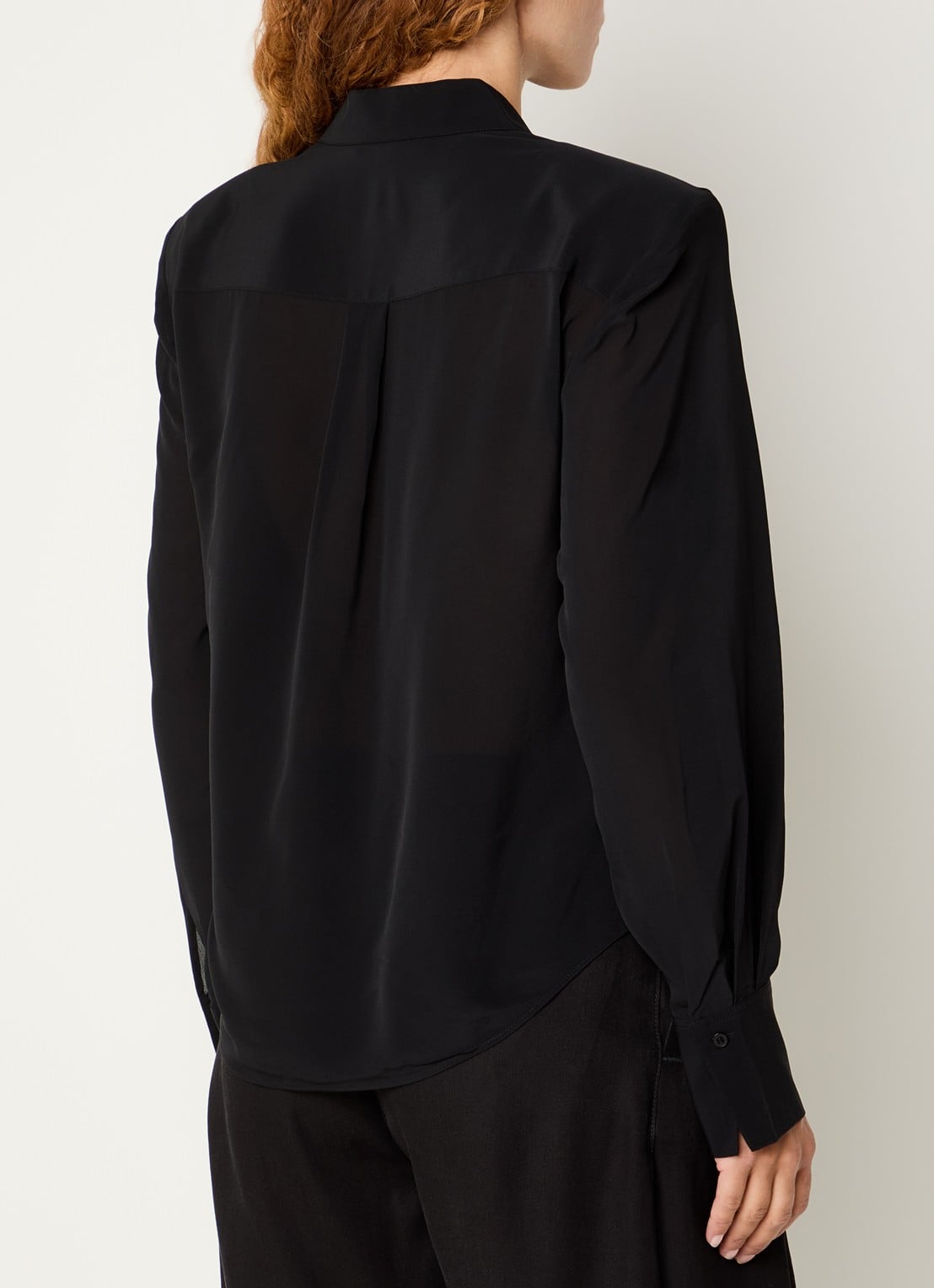 IRO Foxie semi-transparante blouse met borstzak - achterkant 4 zwart