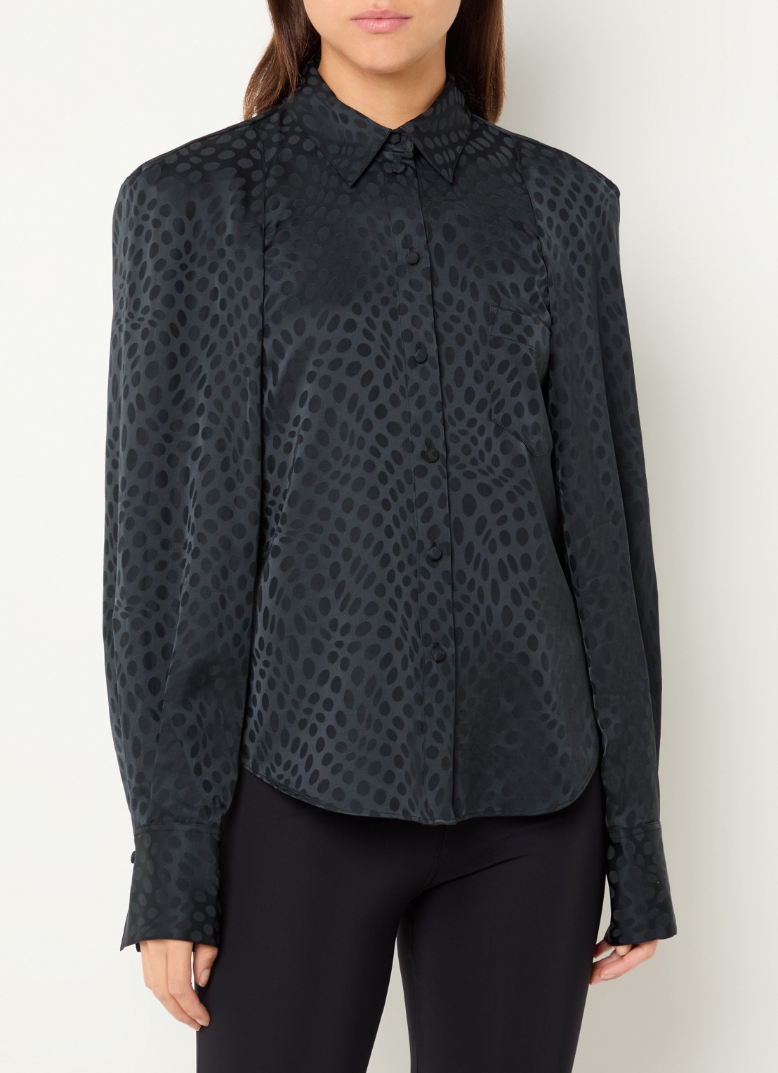 IRO Fusion blouse met print - detail zwart