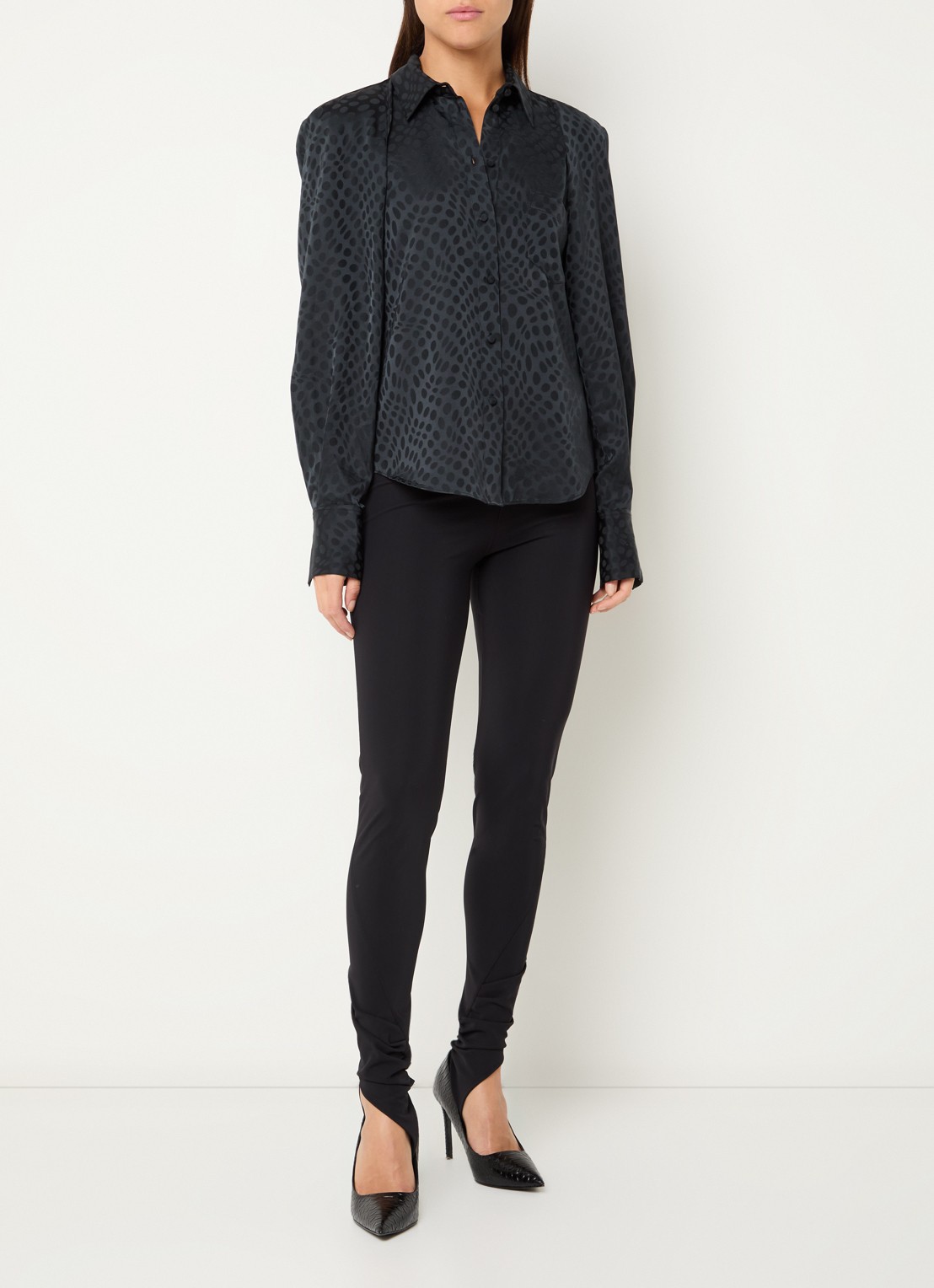 IRO Fusion blouse met print - voorkant 4 zwart