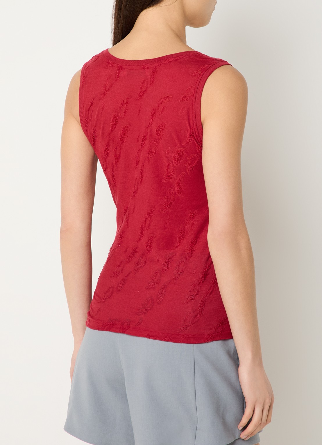 IRO Galadriel top met structuur - achterkant 4 rood