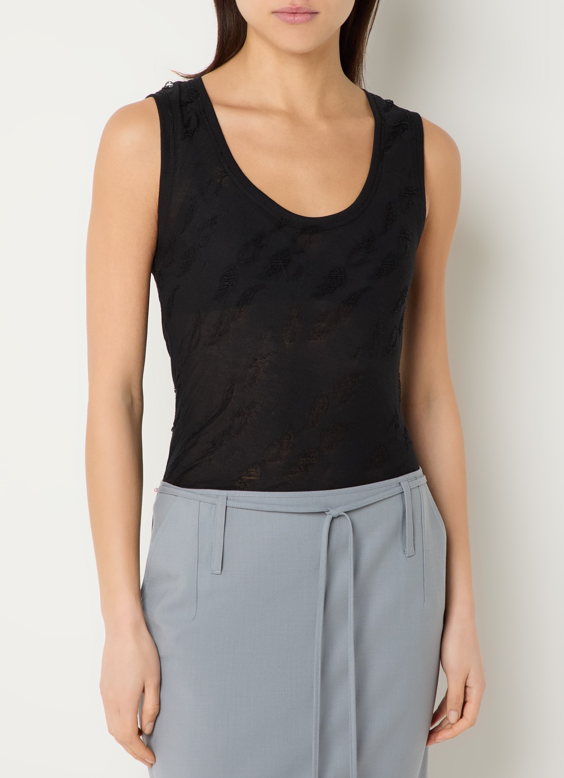 IRO Galadriel top met structuur - detail 4 zwart