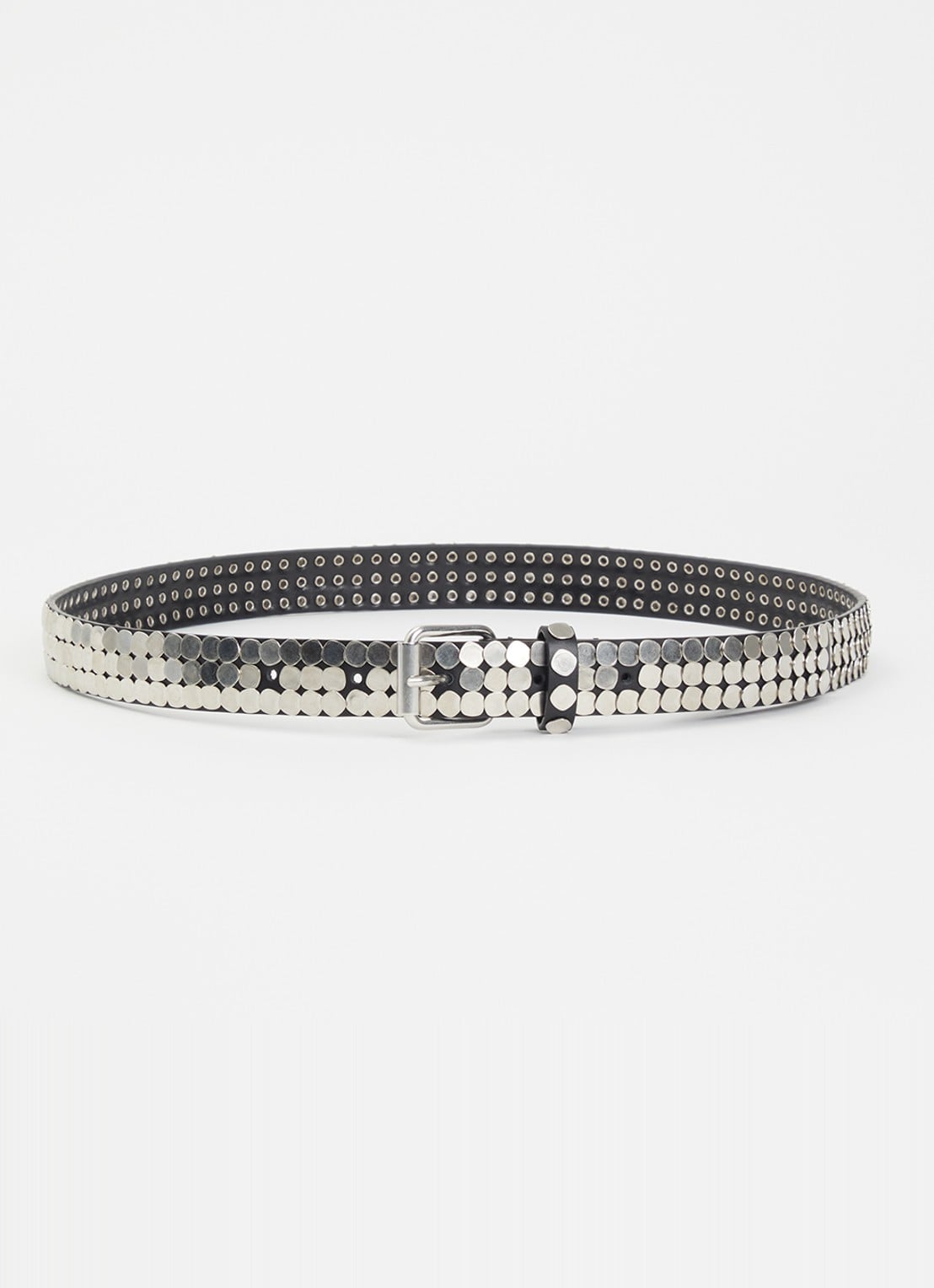 IRO Glam riem van kalfsleer met studs - voorkant 2 zwart