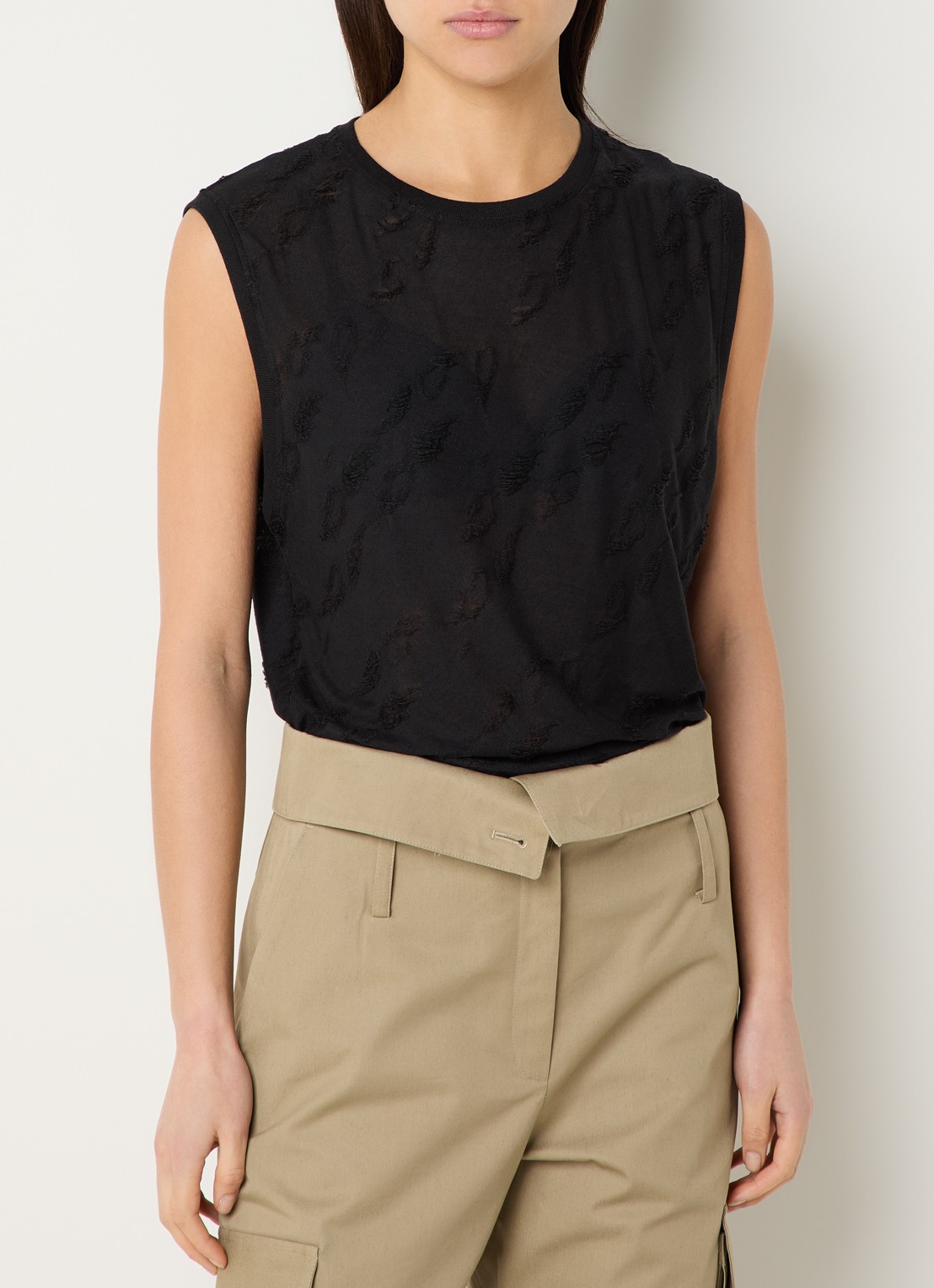 IRO Gloriana top met structuur - detail 4 zwart