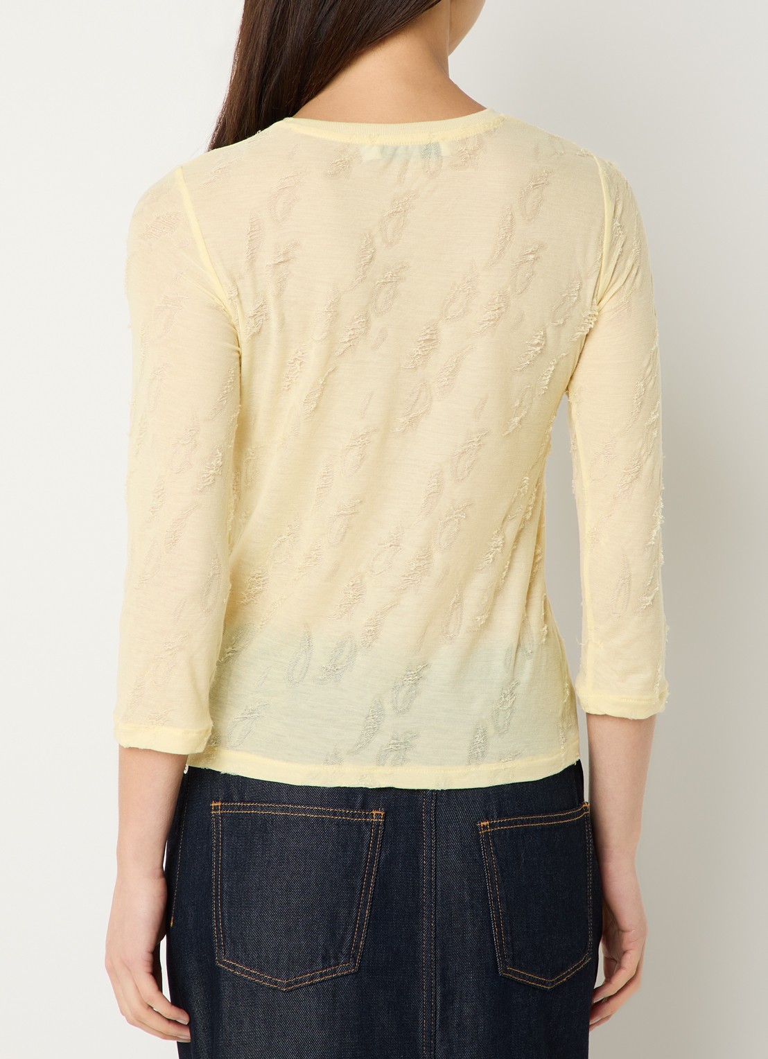 IRO Gracelia longsleeve met structuur - achterkant 3 geel