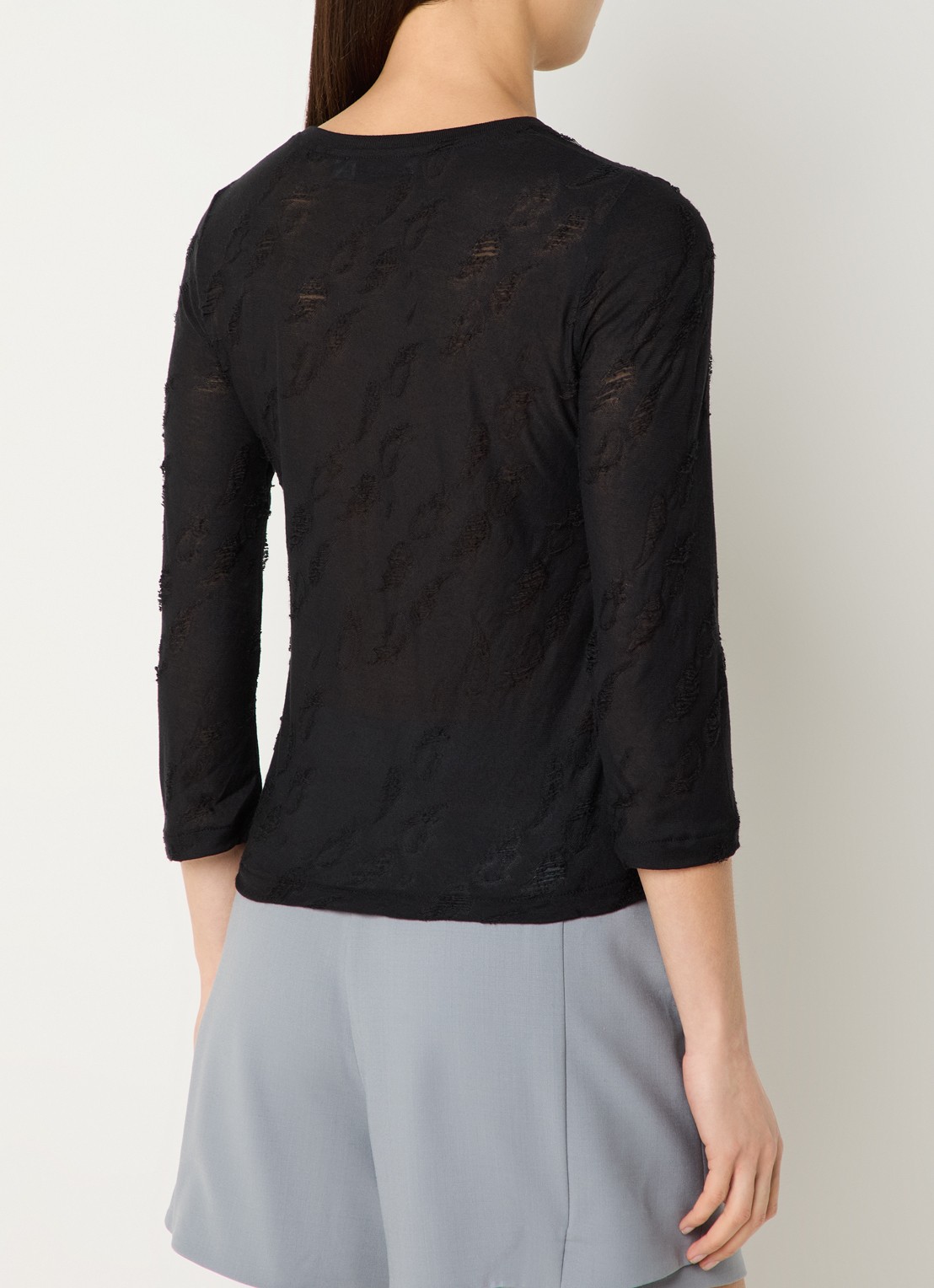 IRO Gracelia longsleeve met structuur - achterkant zwart