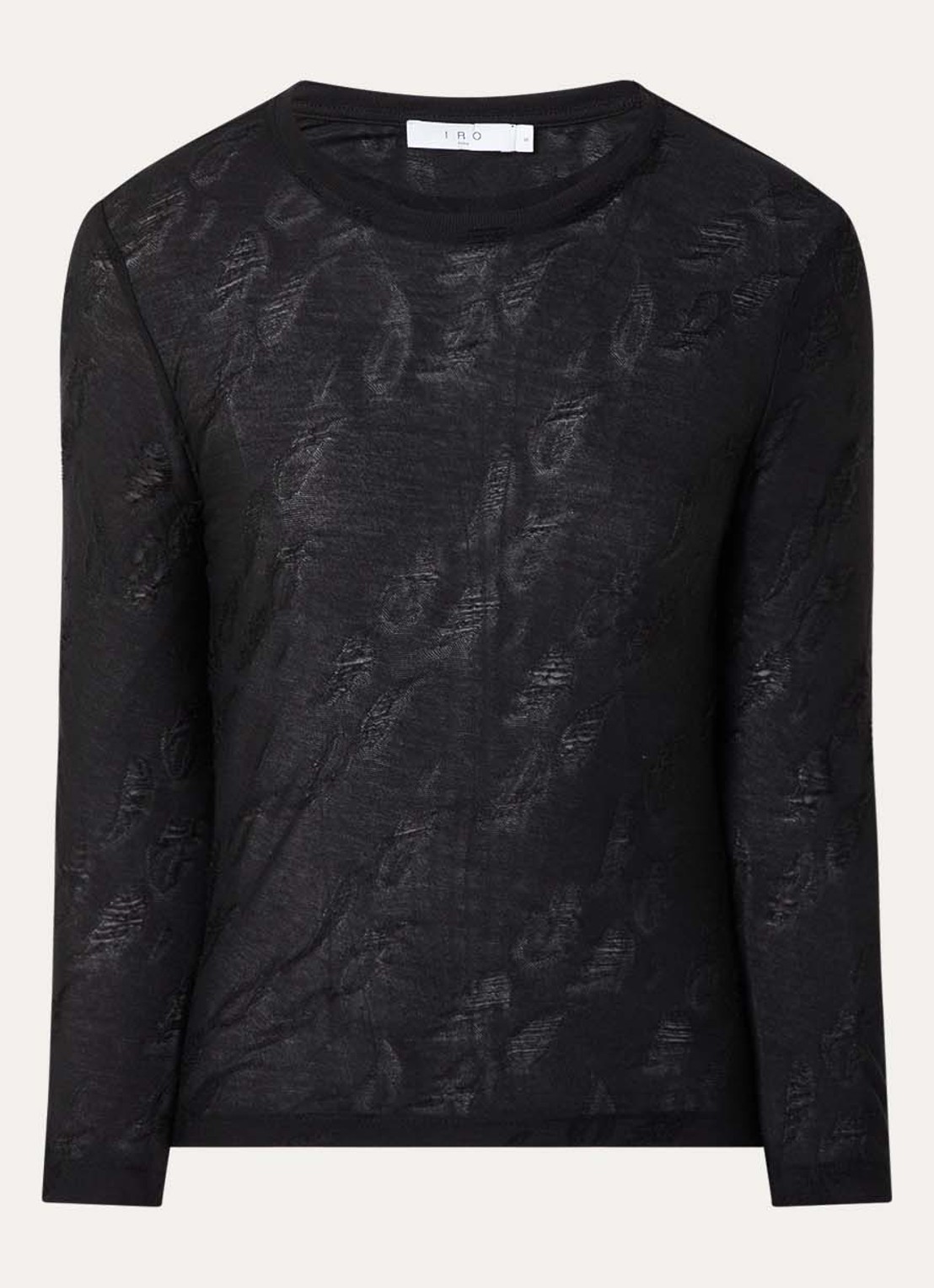 IRO Gracelia longsleeve met structuur - voorkant 2 zwart