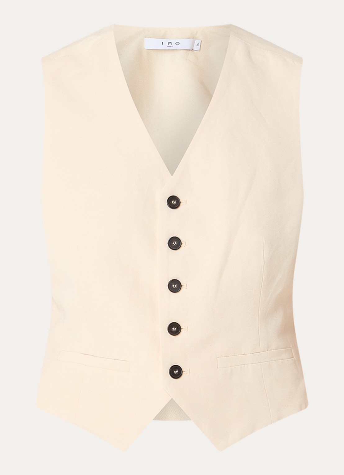 IRO Hida gilet in linnenblend - voorkant 3 lichtgeel