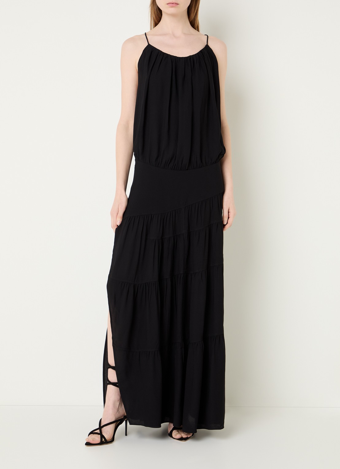 IRO Island maxi jurk - detail zwart