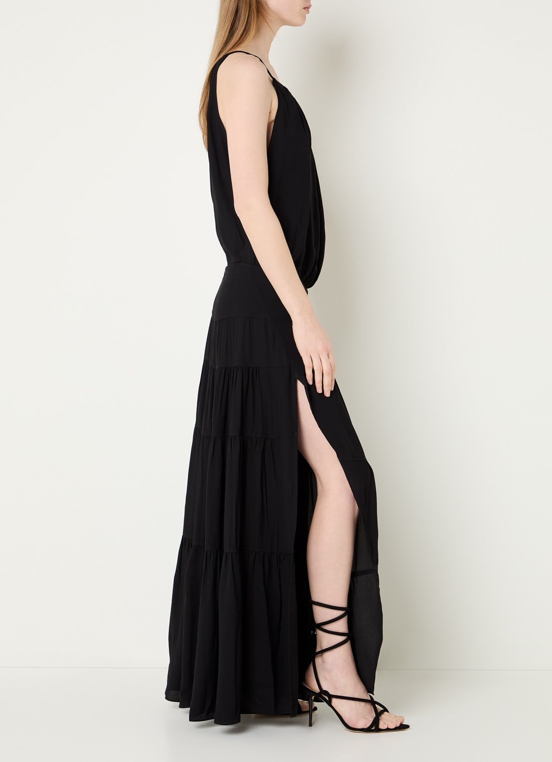 IRO Island maxi jurk - voorkant 4 zwart