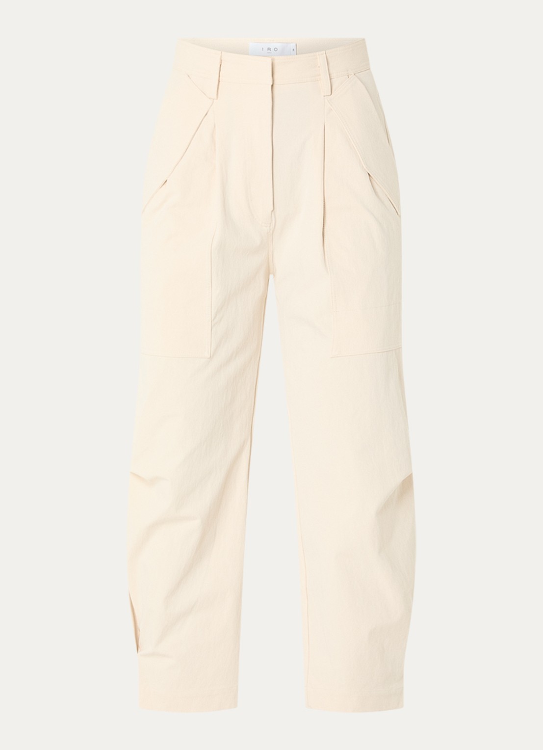 IRO Jadou high waist wide fit pantalon met steekzakken - voorkant 3 creme