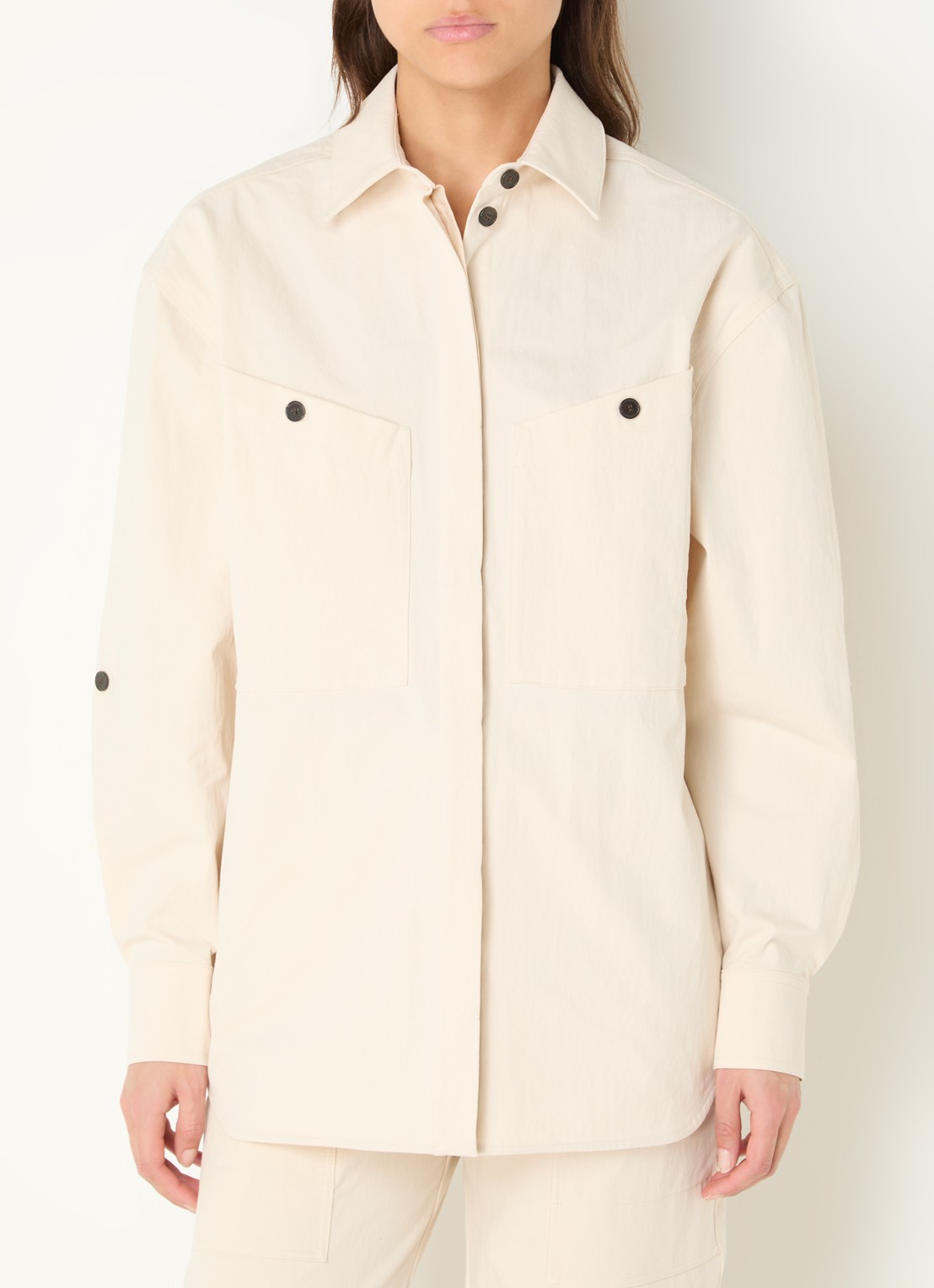 IRO Jilianne blouse met borstzakken - detail 4 creme