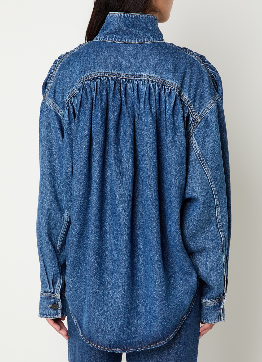 IRO Julie blouse van denim - achterkant 4 indigo