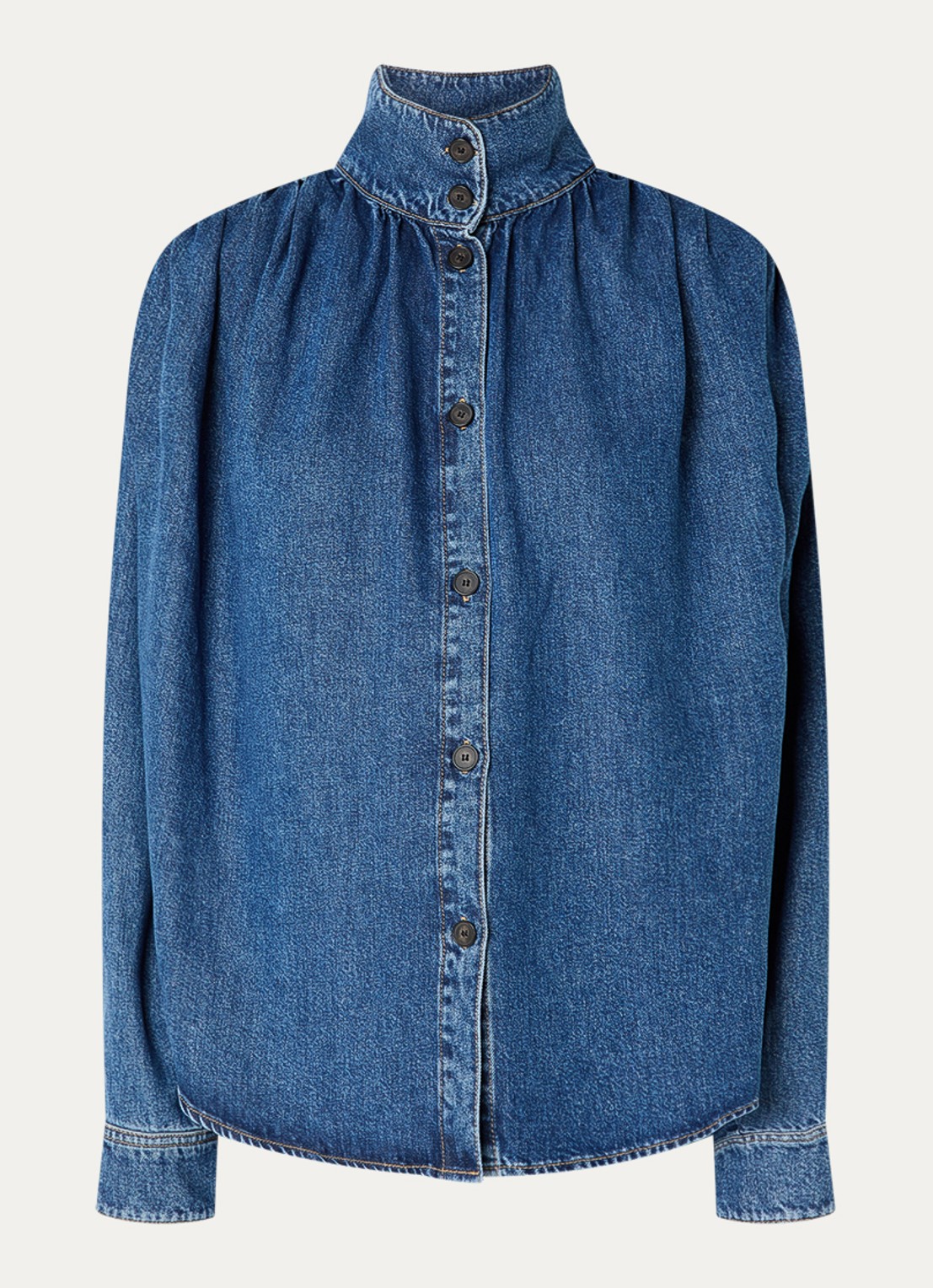IRO Julie blouse van denim - voorkant indigo