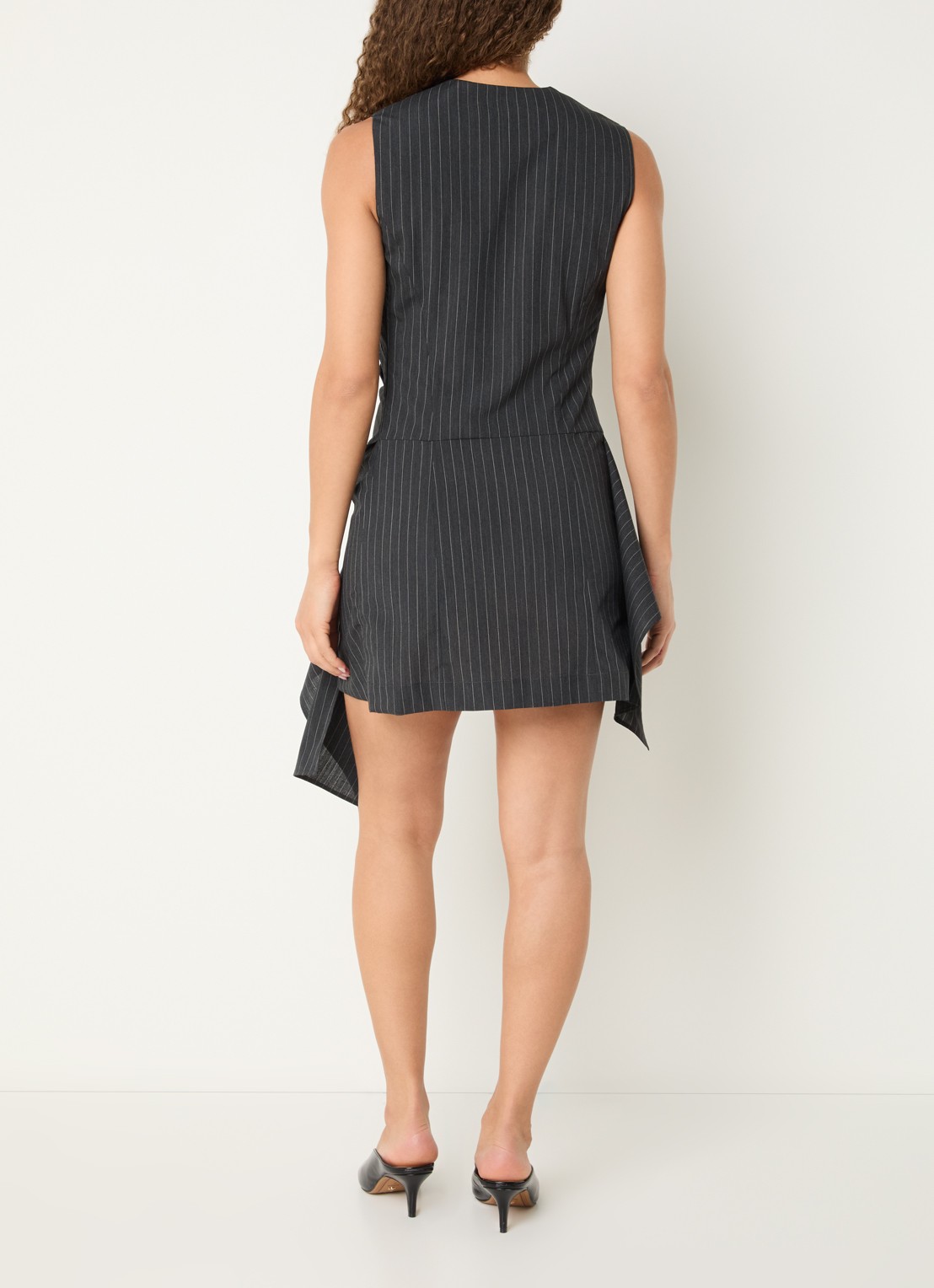 IRO Klea mini jurk met asymmetrische zoom - achterkant donkergrijs