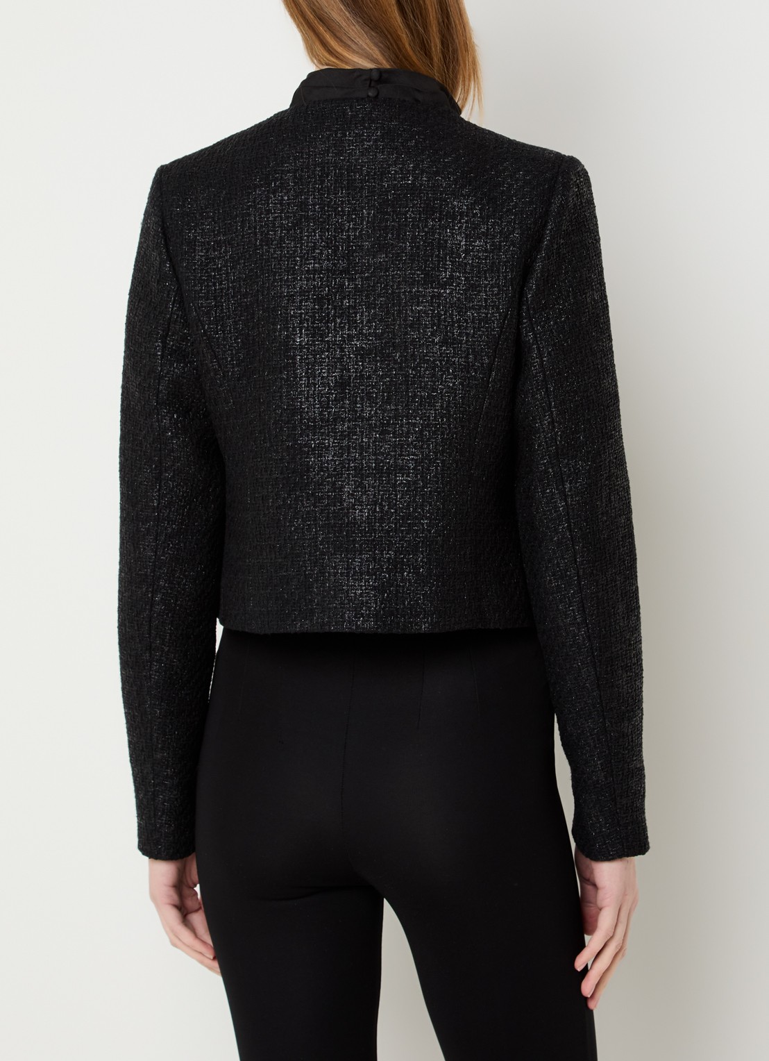 IRO Kylie jack met tweed-look en opgestikte zakken - achterkant 4 zwart