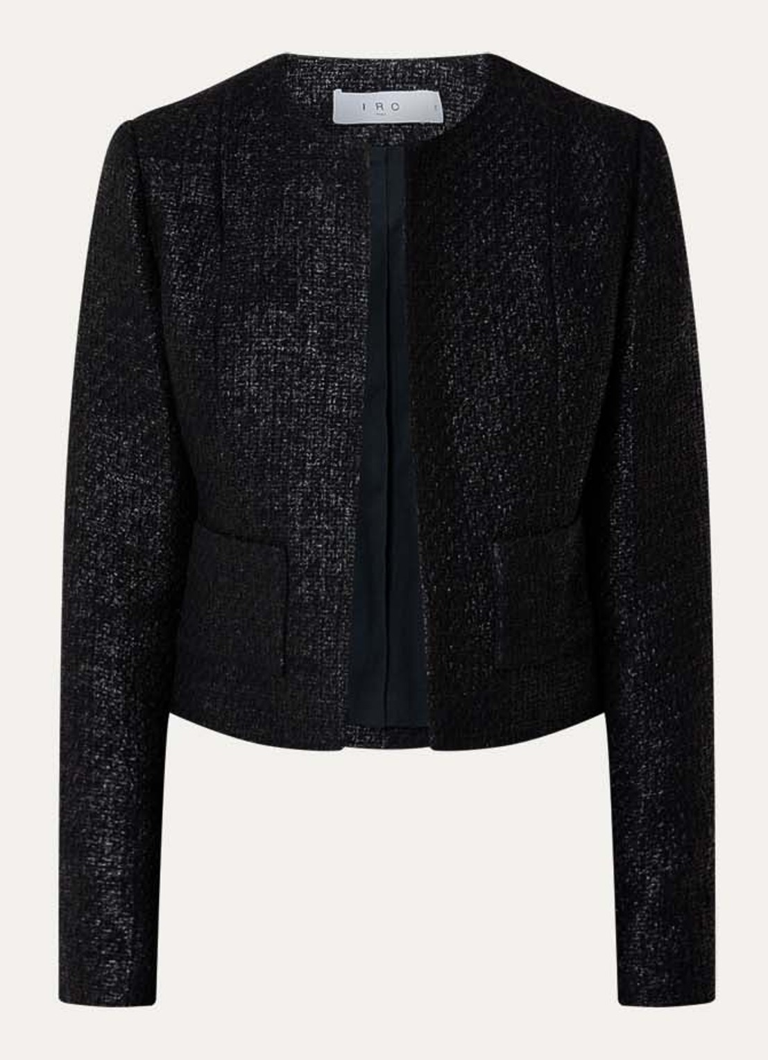 IRO Kylie jack met tweed-look en opgestikte zakken - voorkant zwart