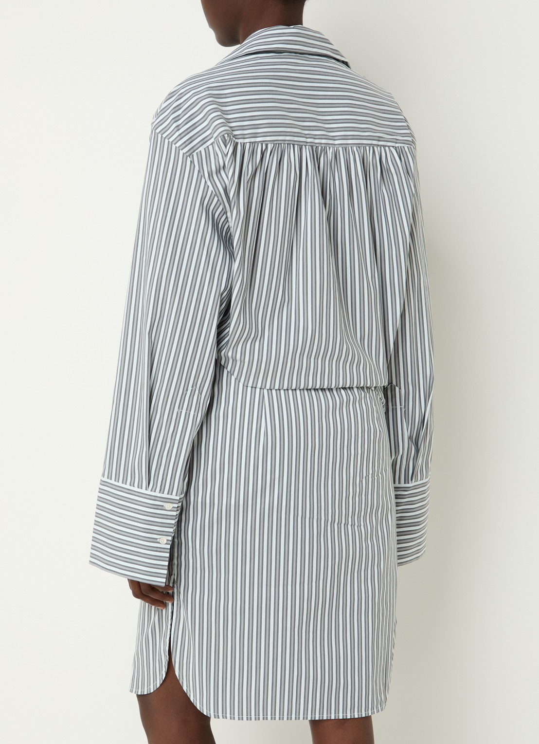 IRO Lazul midi blousejurk met streepprint - achterkant 3 grijs