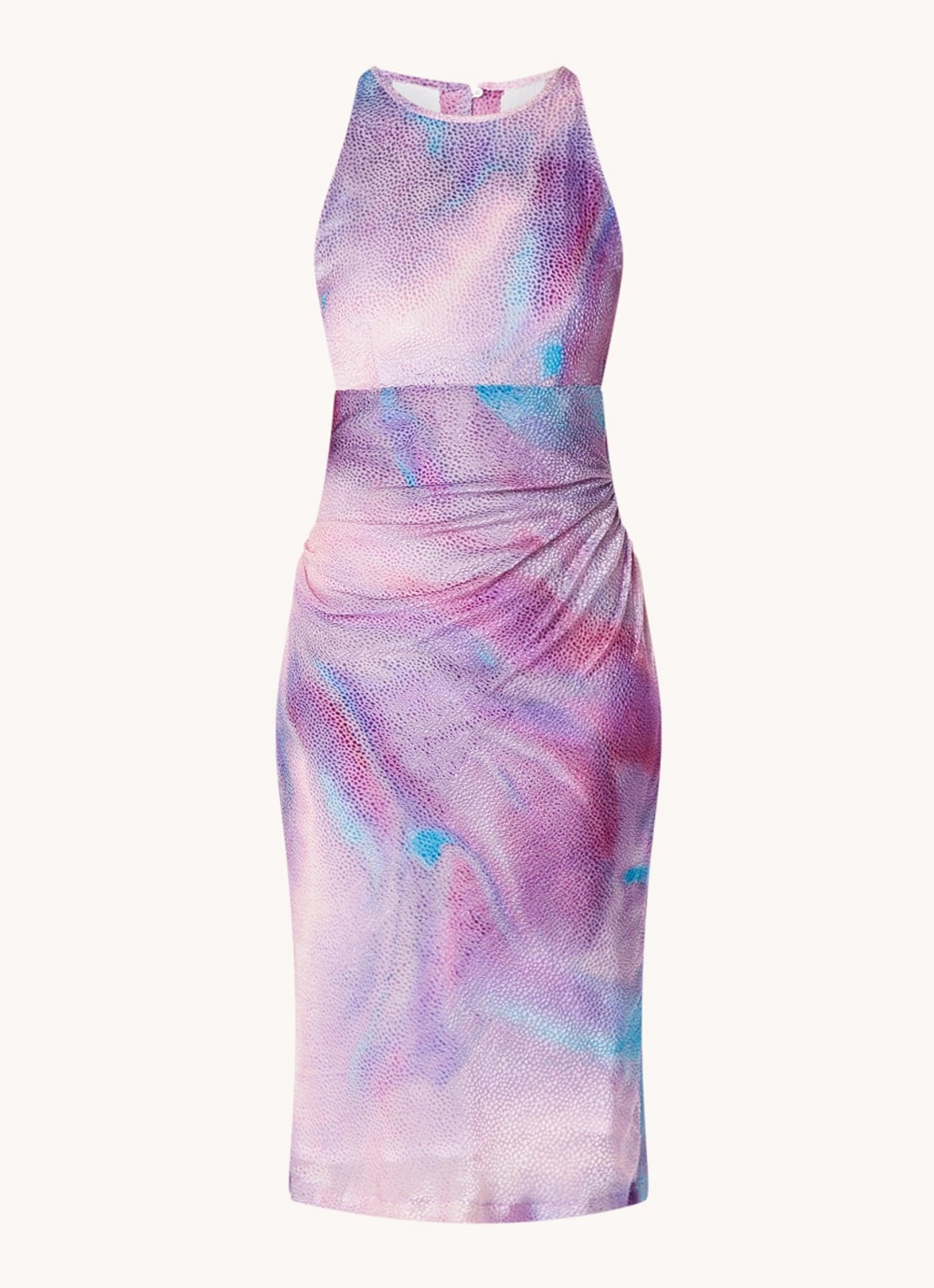 IRO Lidama midi jurk met jacquard dessin van fluweel  - voorkant paars