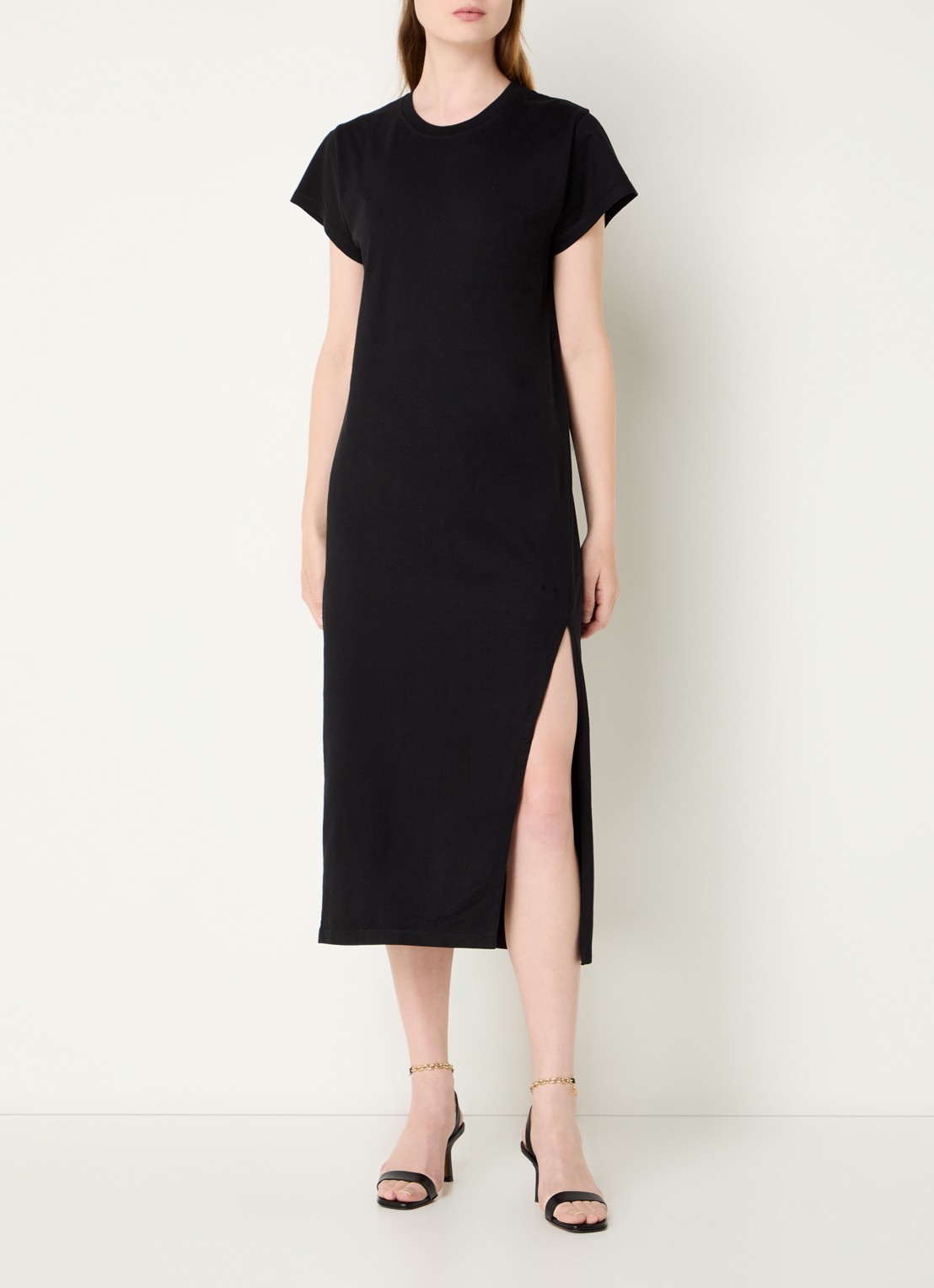 IRO Litony midi jurk met split - detail 4 zwart