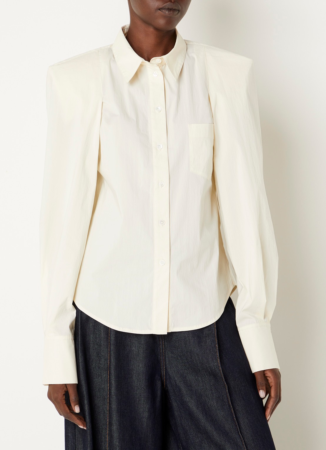 IRO Lizbeth blouse met ballonmouw - detail creme