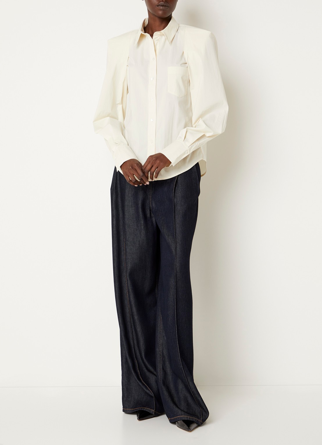 IRO Lizbeth blouse met ballonmouw - voorkant 4 creme