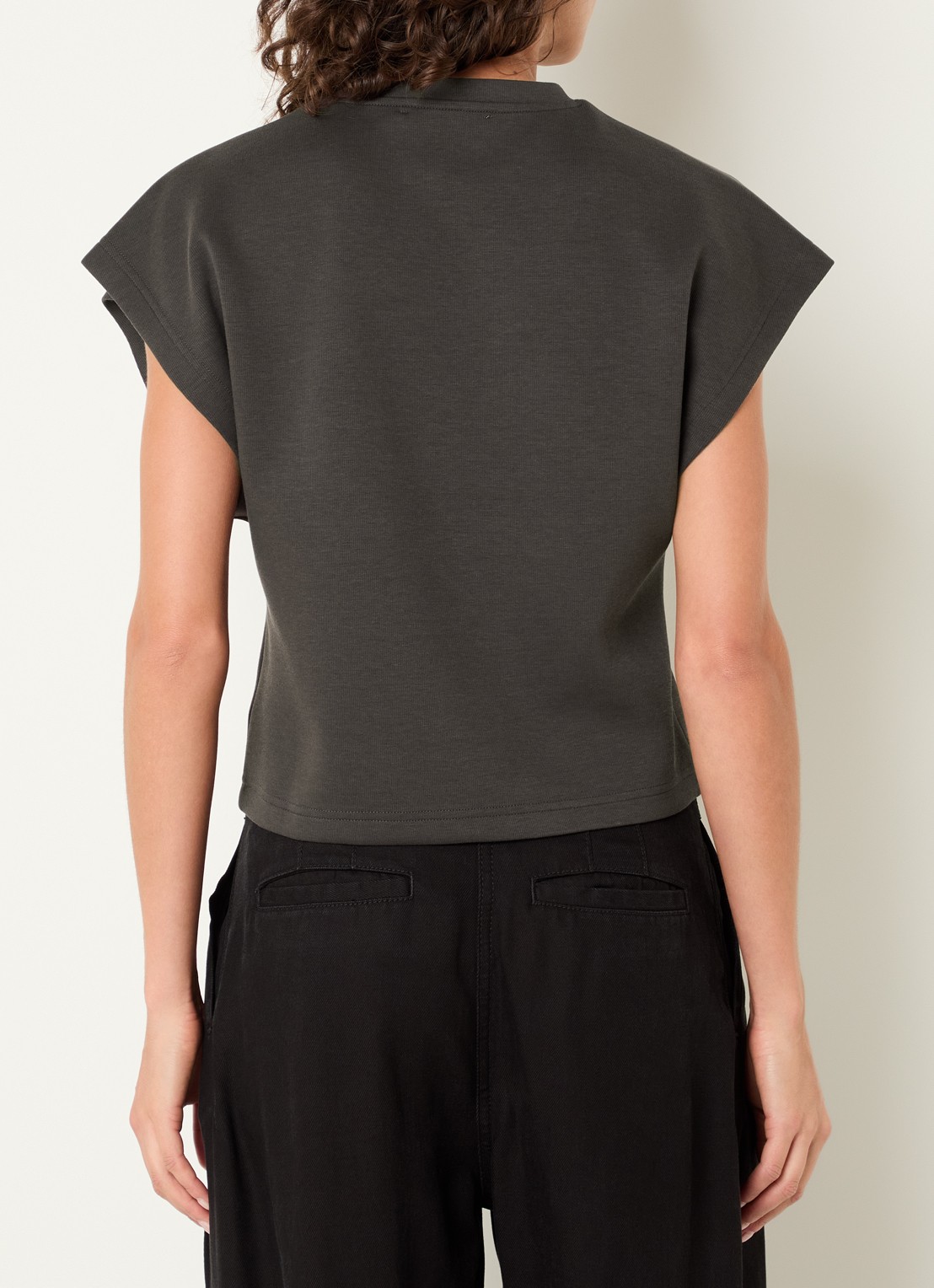 IRO Mahani T-shirt met plooidetail - achterkant 2 taupe
