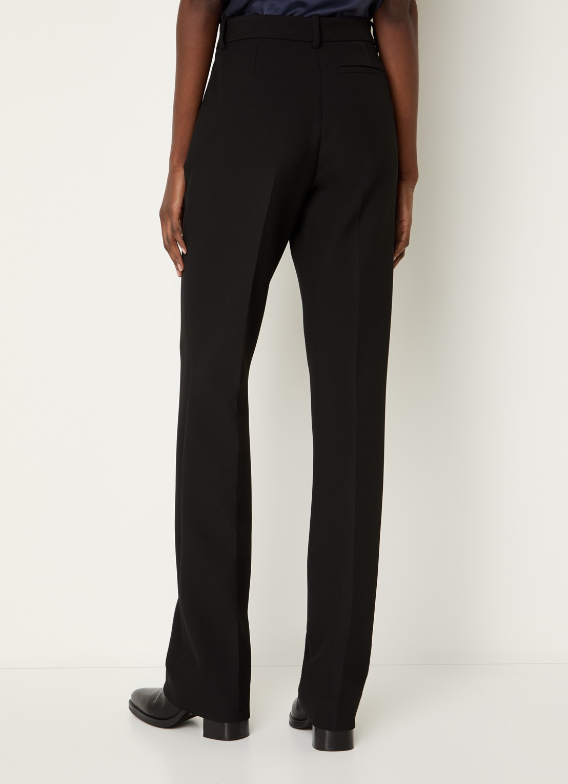 IRO Marila high waist bootcut fit pantalon met persplooi - achterkant 4 zwart