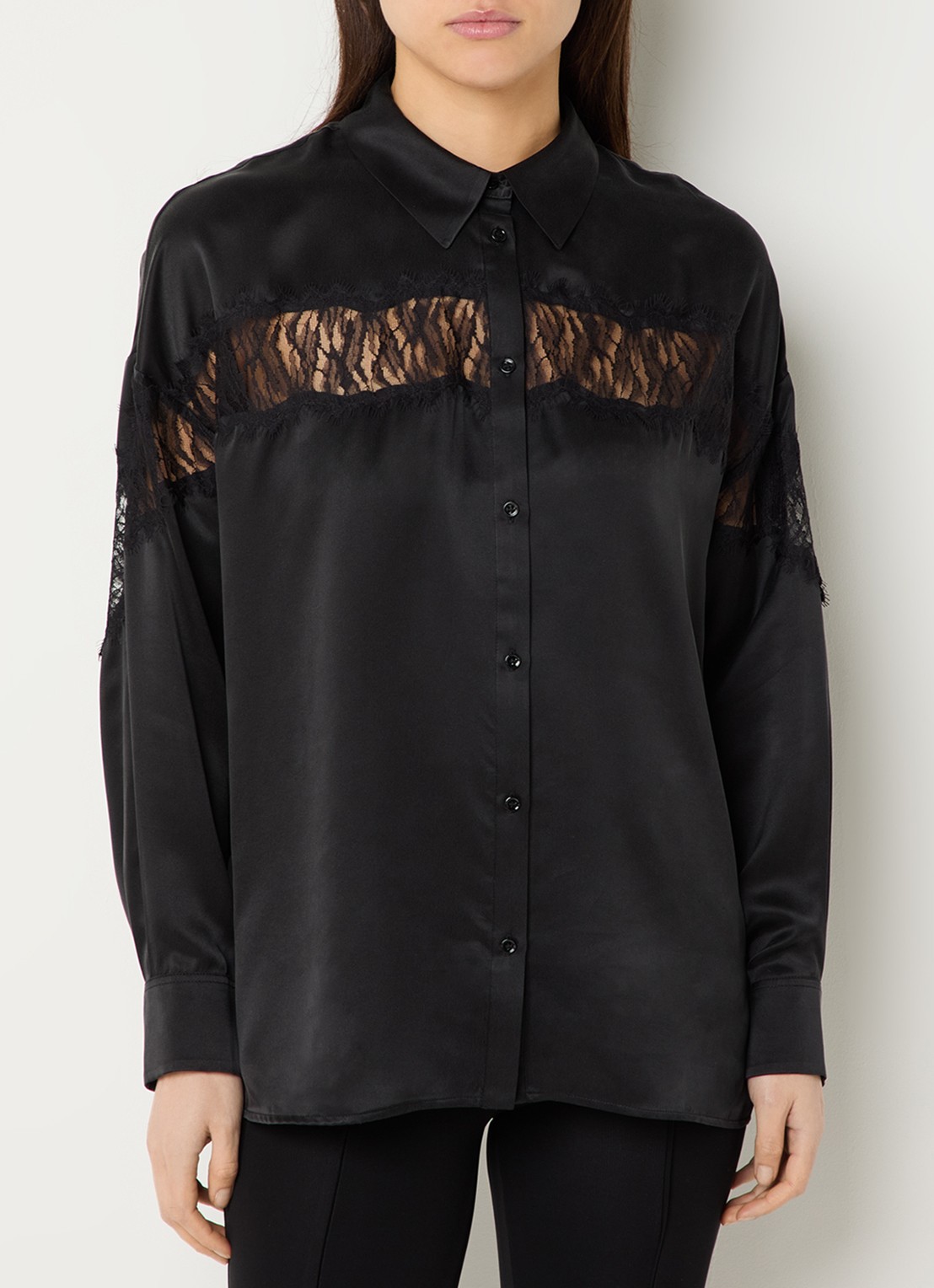IRO Maurine blouse van zijde - detail 4 zwart