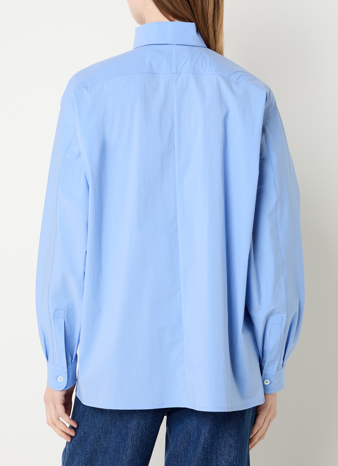 IRO Nylia blouse met stretch - achterkant 2 blauwgrijs