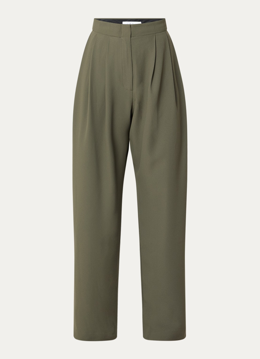 IRO Oakland high waist tapered fit pantalon met plooidetail - voorkant 3 bronsgroen