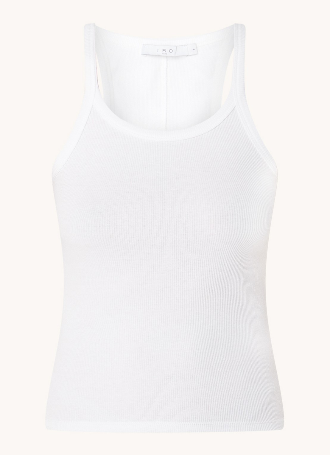 IRO Palisso tanktop met ribstructuur en ronde hals - voorkant 2 wit
