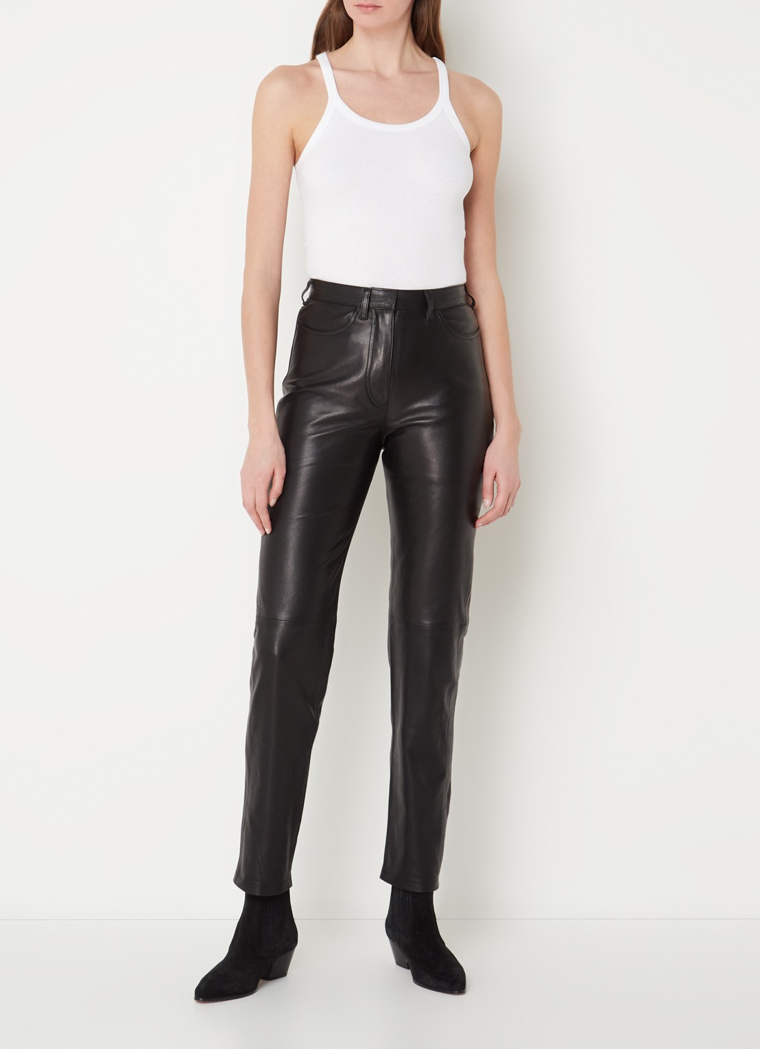 IRO Palisso tanktop met ribstructuur en ronde hals - voorkant 3 wit
