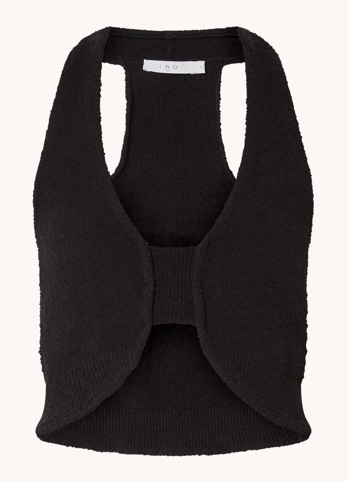 IRO Quawo fijngebreide crop top met structuur - voorkant 3 zwart
