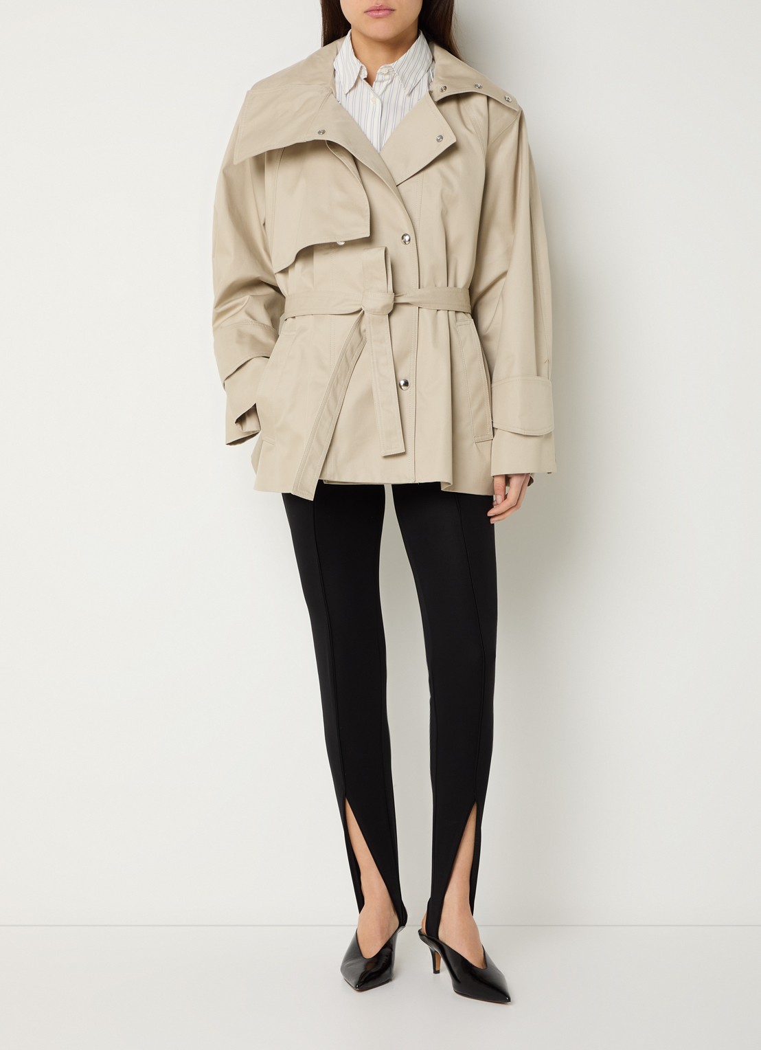 IRO Ralya trenchcoat met steekzakken - voorkant 2 beige