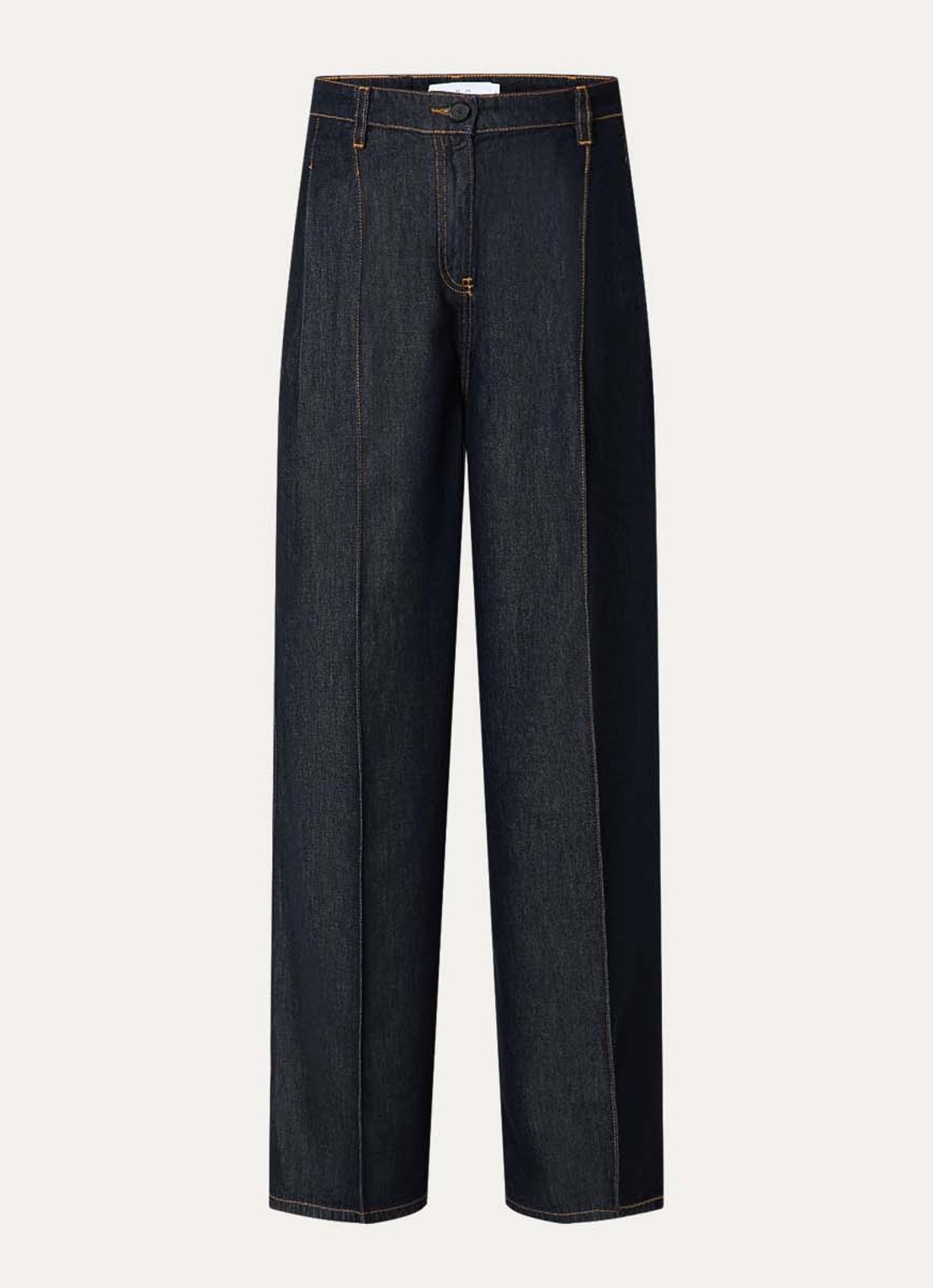 IRO Remy high waist wide leg jeans met donkere wassing - voorkant indigo