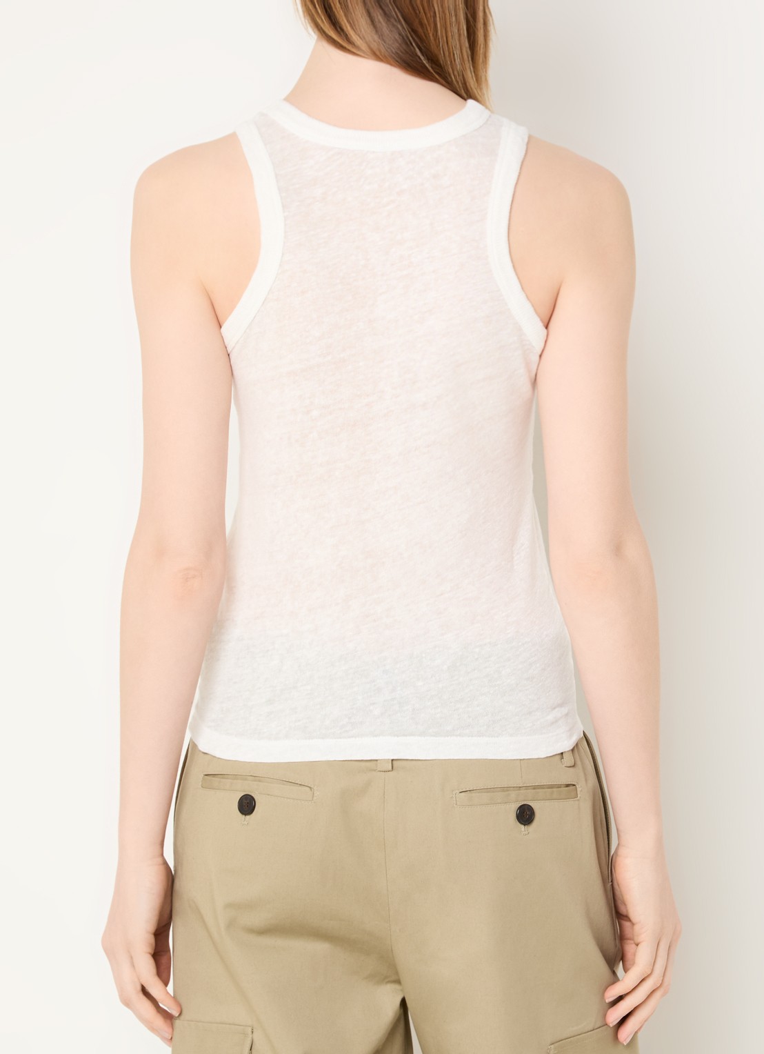 IRO Safrina tanktop van linnen - achterkant 3 gebroken wit