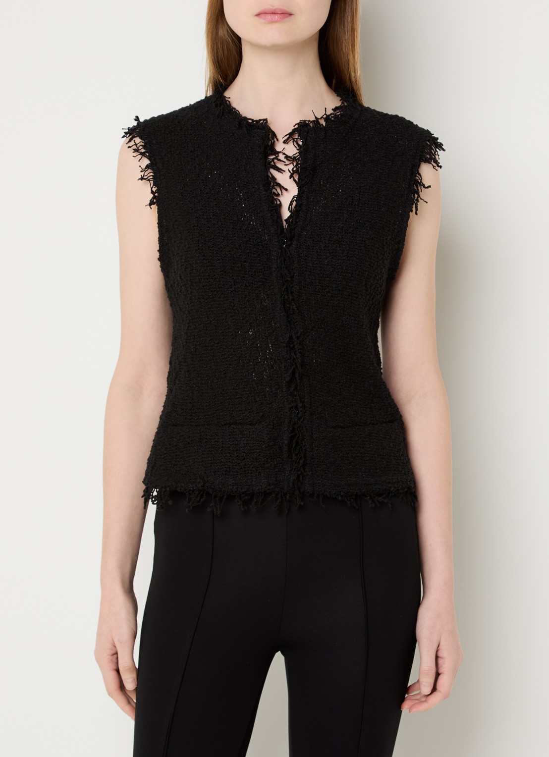 IRO Shanny grofgebreid gilet - detail 4 zwart