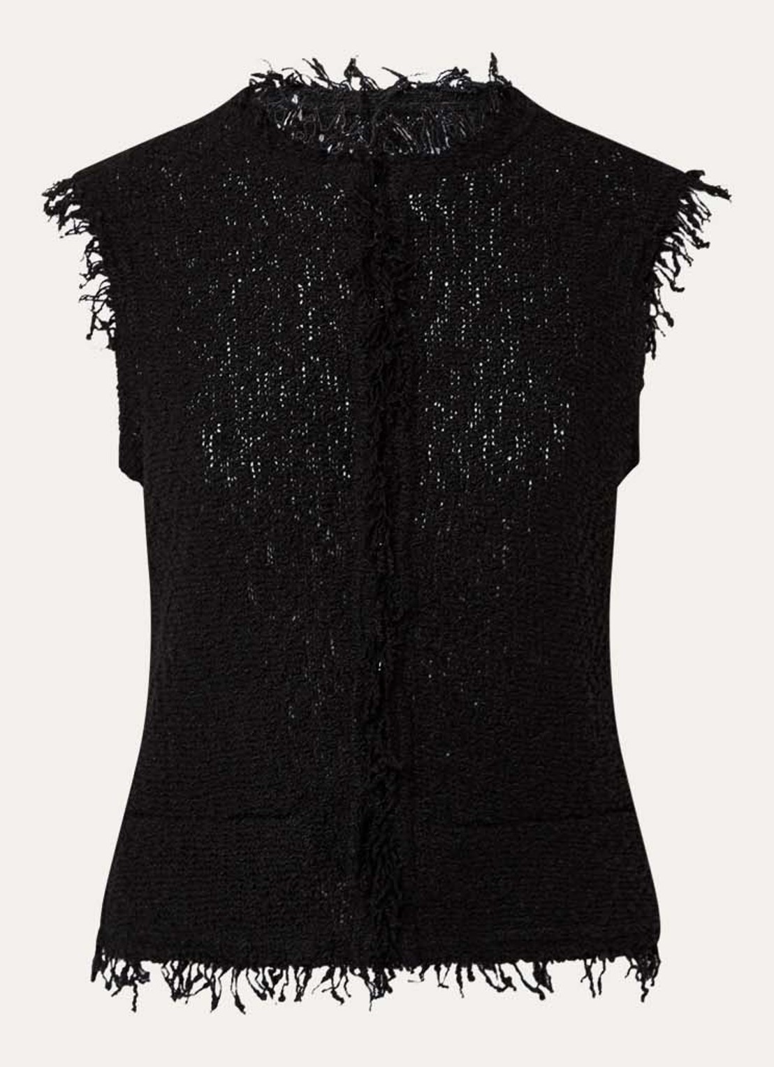 IRO Shanny grofgebreid gilet - voorkant 2 zwart