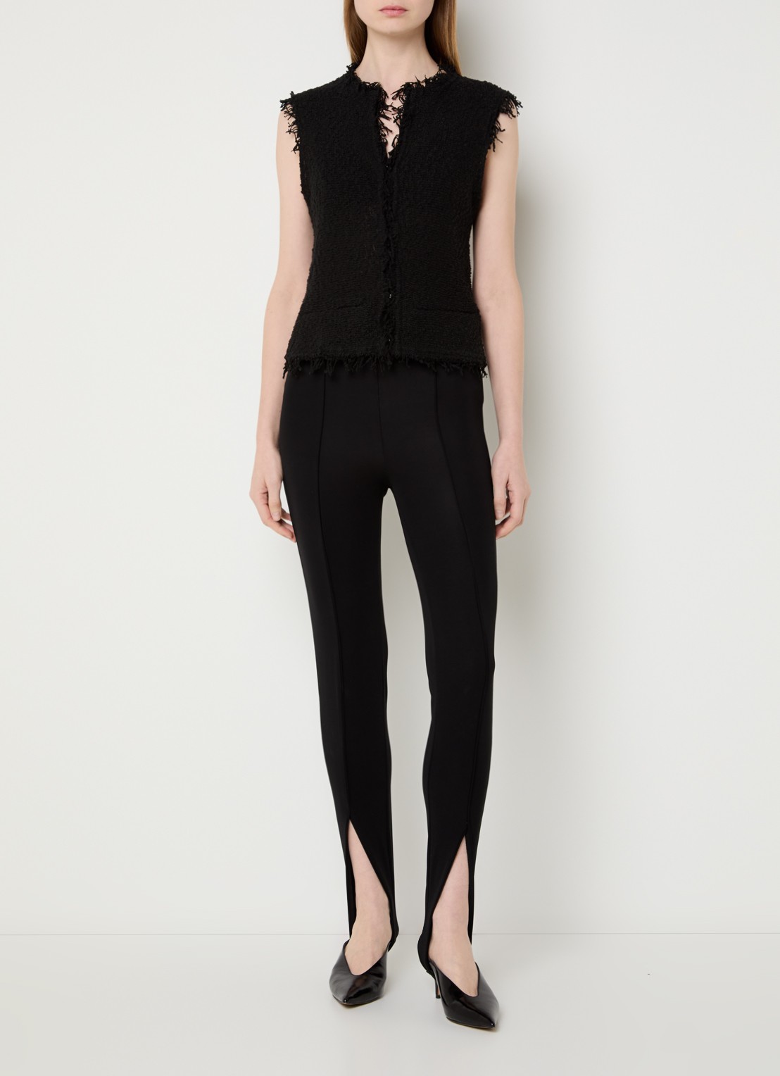 IRO Shanny grofgebreid gilet - voorkant 3 zwart