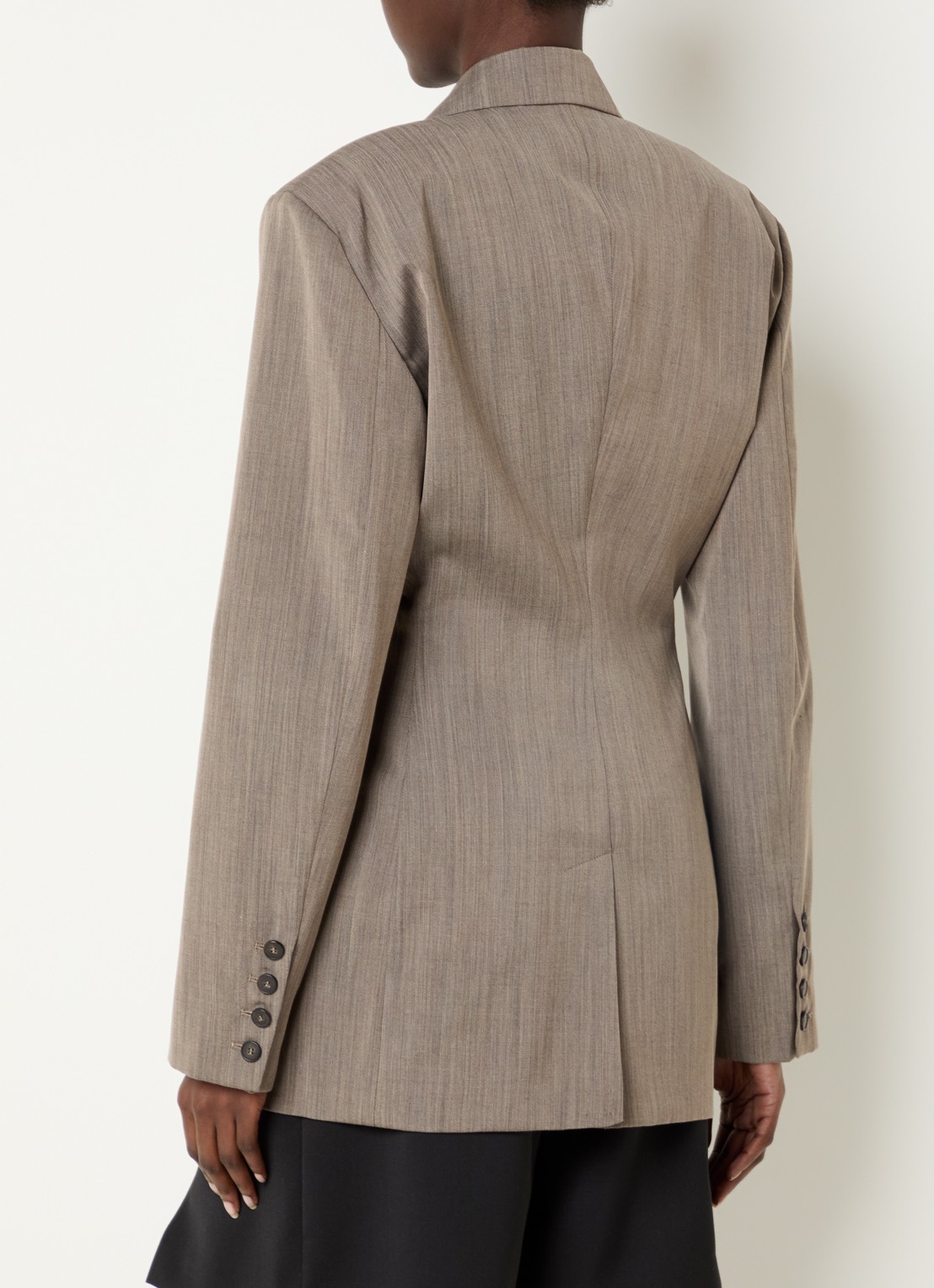 IRO Sunrise double-breasted blazer in wolblend - achterkant 2 lichtbruin