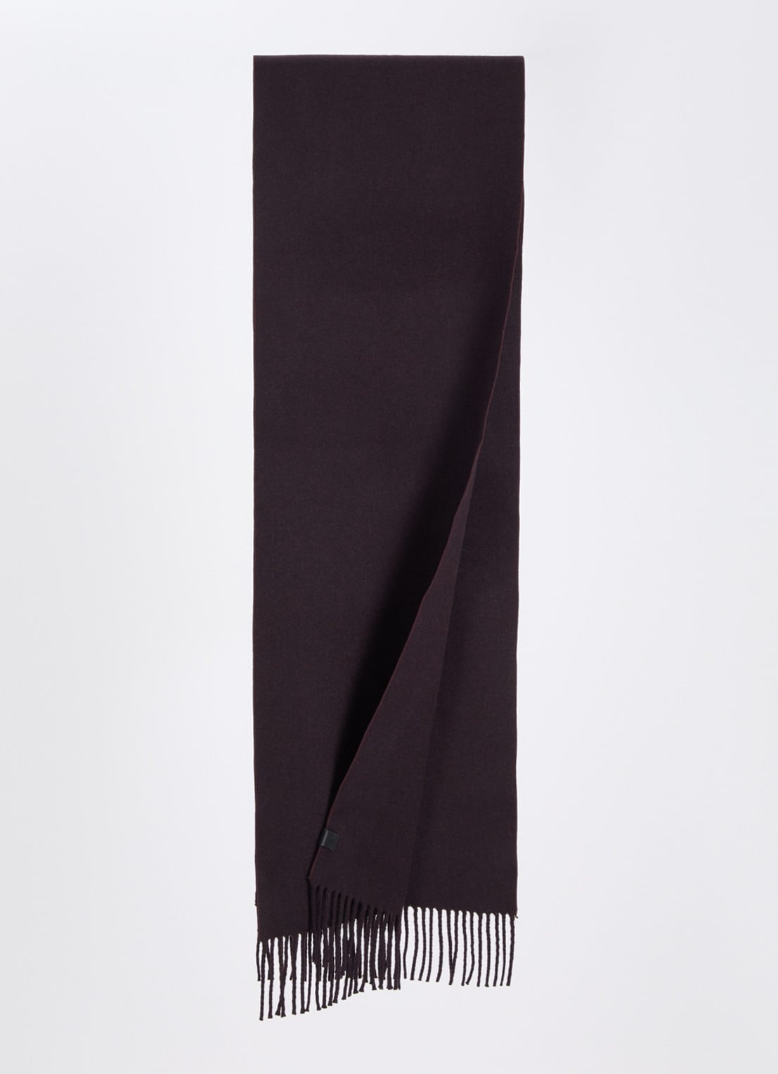 IRO Tender sjaal in wolblend met franjes 220 x 35 cm - detail aubergine