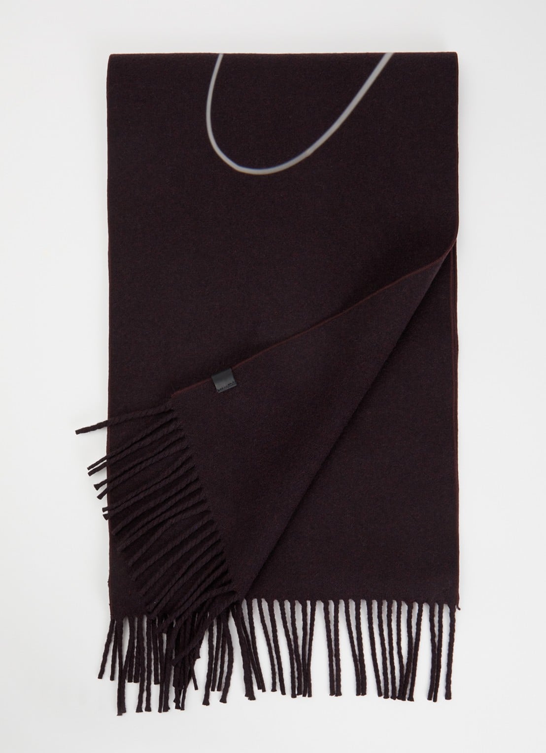 IRO Tender sjaal in wolblend met franjes 220 x 35 cm - voorkant 3 aubergine